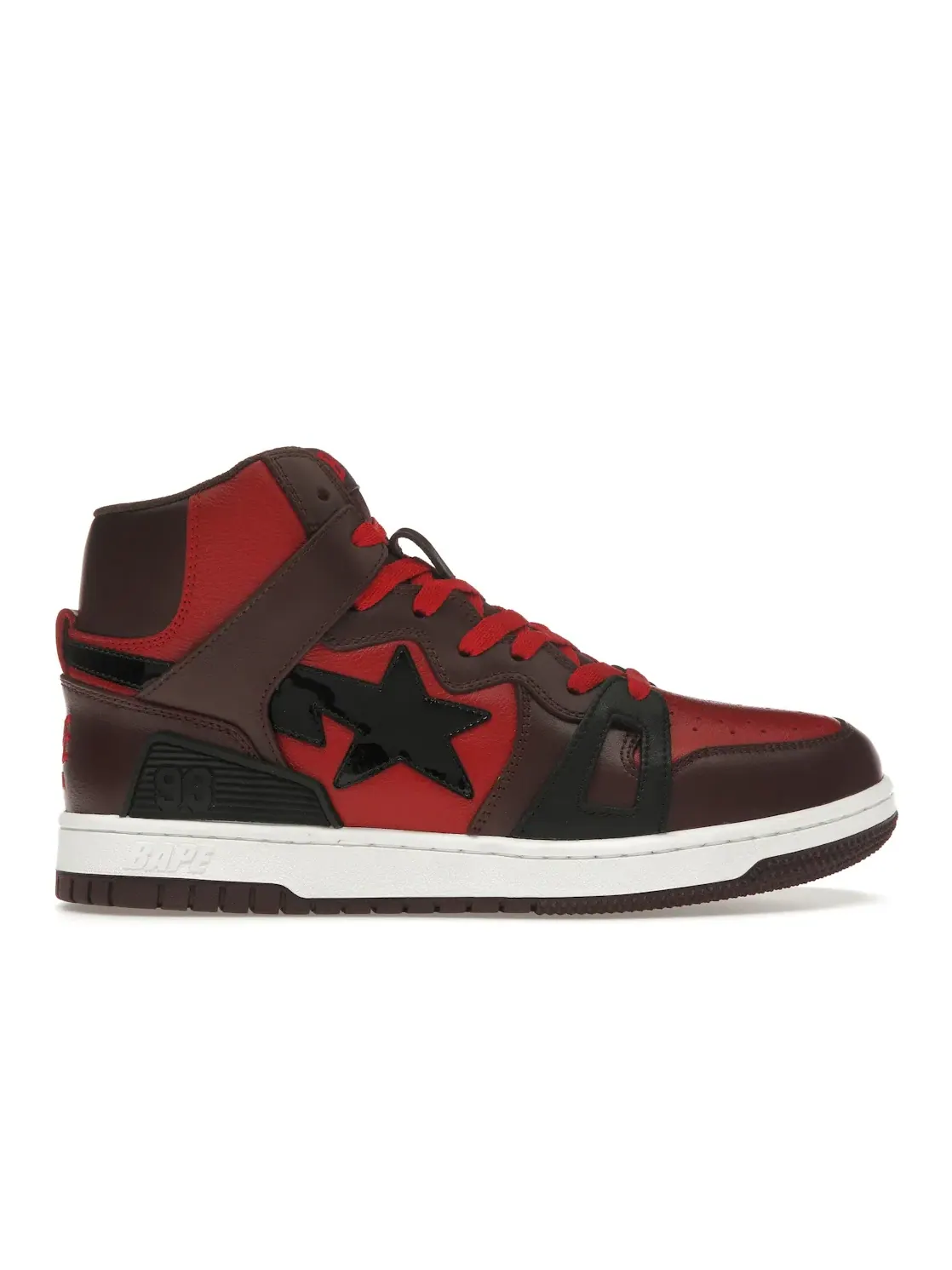 Мужские кроссовки Lifestyle A Bathing Ape BAPE Sta 93 Hi BAPE — изображение 1 из 4, красный/бордовый