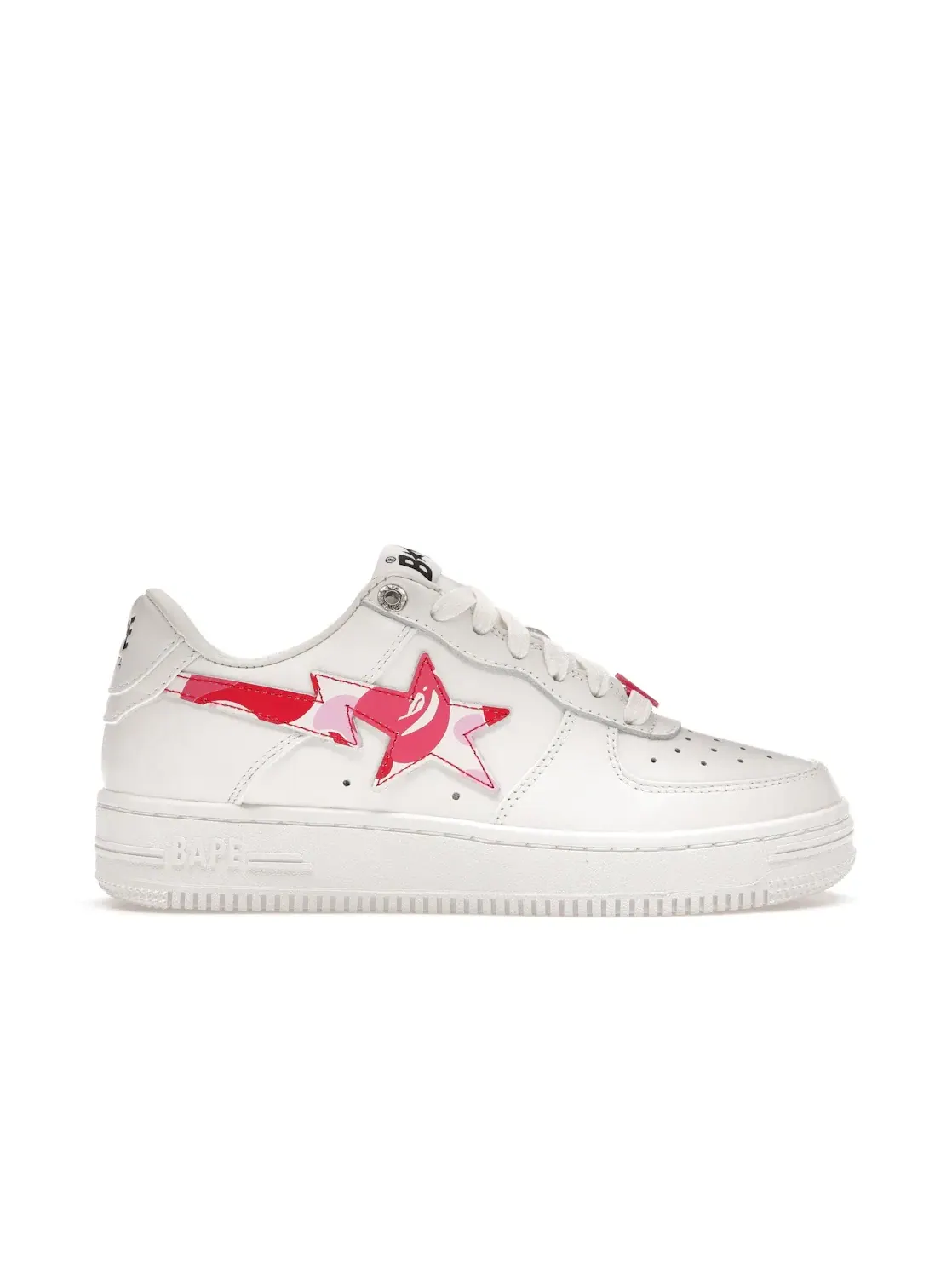 Мужские кроссовки с камуфляжным принтом A Bathing Ape BAPE Sta Low — изображение 1 из 4, белый/розовый