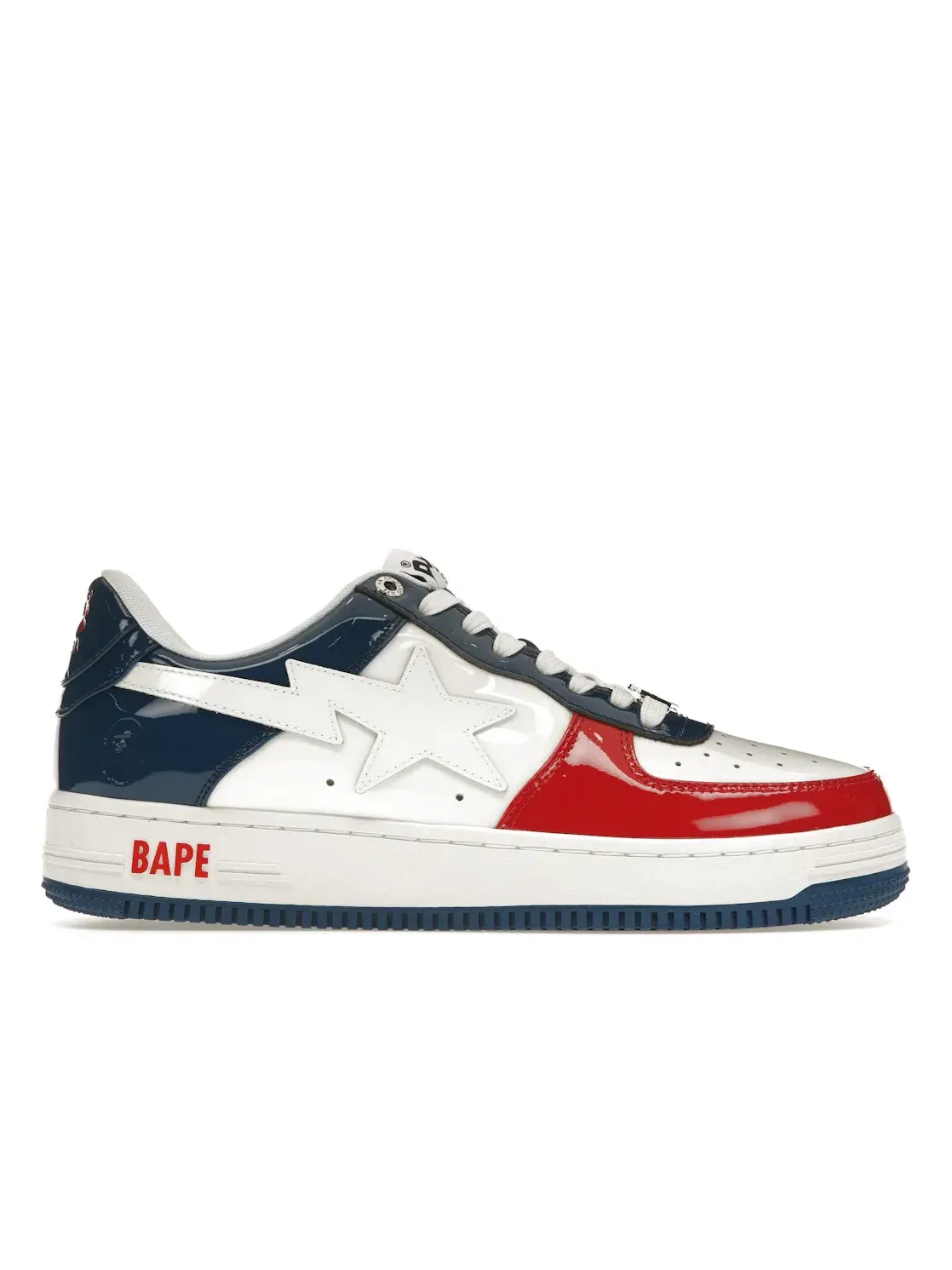 Кроссовки lifestyle мужские с глянцевым верхом A Bathing Ape BAPE Sta BAPE — изображение 1 из 4, белый/синий/красный