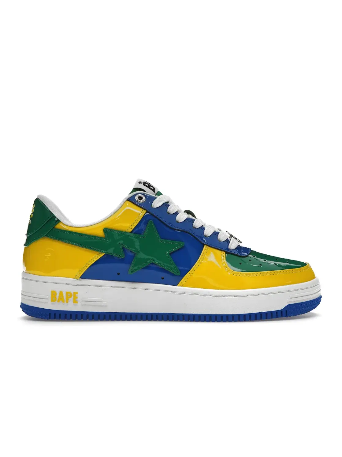 Кроссовки для взрослых с принтом BAPE A Bathing Ape BAPE Sta Brazil — изображение 1 из 4, синий/желтый/зеленый