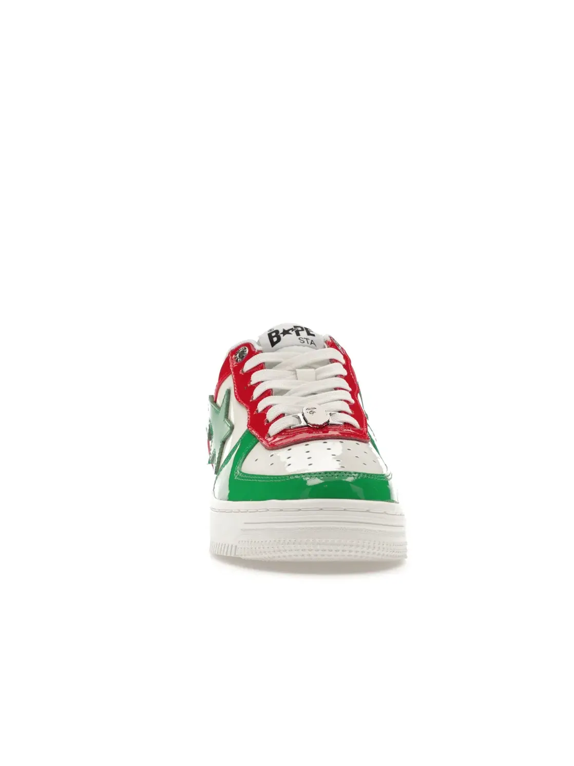 Кроссовки с патентованной кожи A Bathing Ape BAPE Sta Italy BAPE — изображение 2 из 4, белый/зеленый/красный