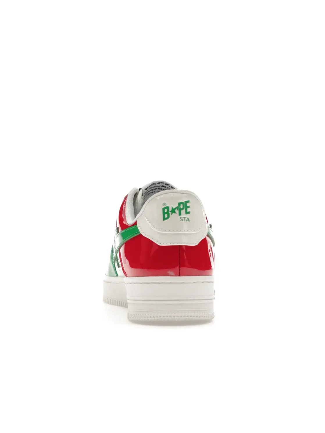 Кроссовки с патентованной кожи A Bathing Ape BAPE Sta Italy BAPE — изображение 4 из 4, белый/зеленый/красный