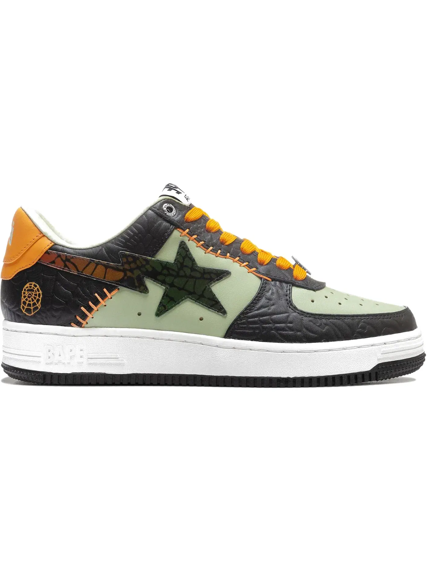 Мужские кроссовки Lifestyle A Bathing Ape BAPE Sta Low BAPE — изображение 1 из 1, черный/хаки/оранжевый