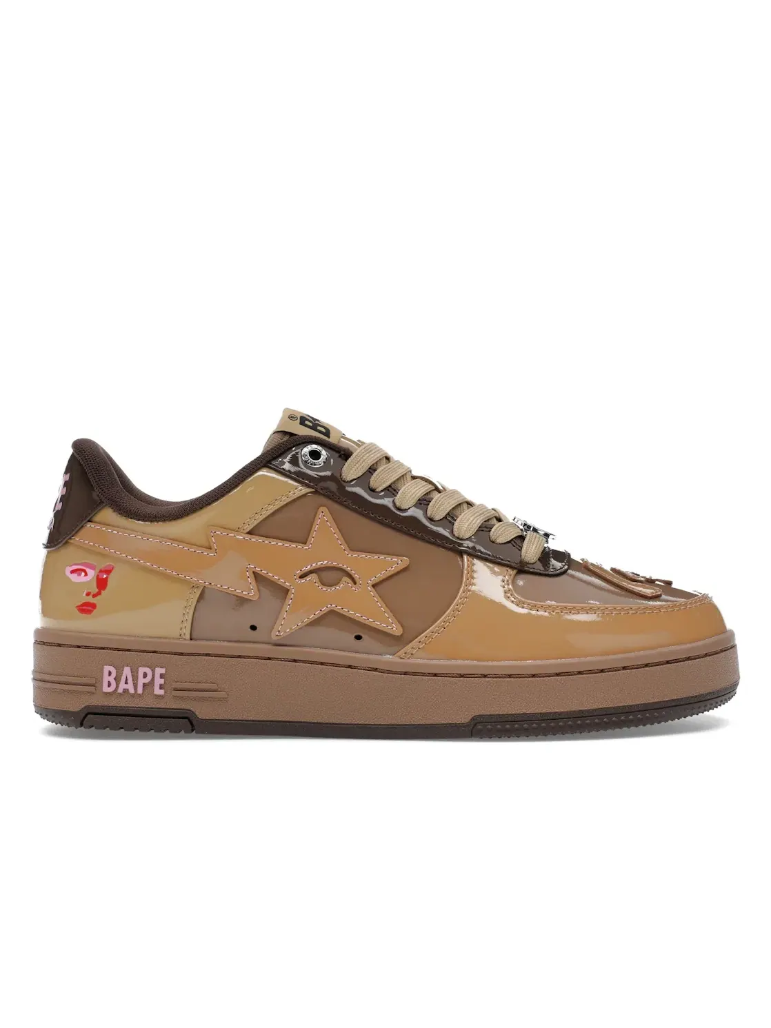 Мужские кроссовки Lifestyle BAPE A Bathing Ape BAPE Sta — изображение 1 из 4, коричневый/розовый