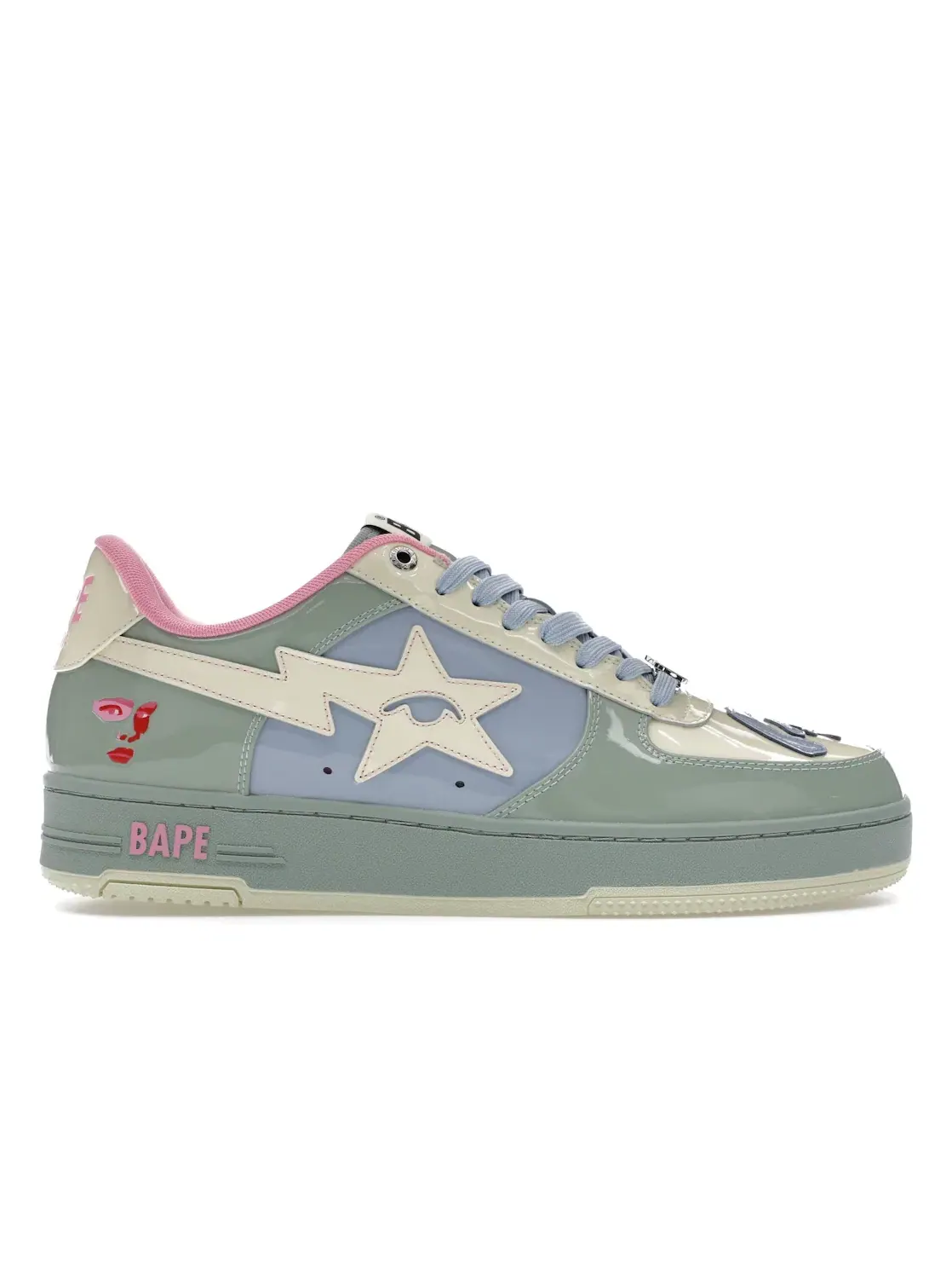Мужские кроссовки Lifestyle A Bathing Ape BAPE Sta BAPE — изображение 1 из 4, зеленый розовый