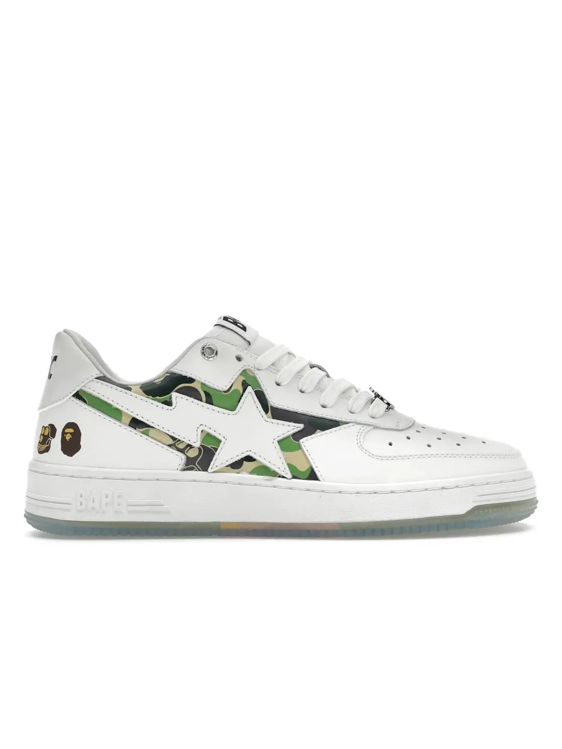 Мужские кеды Lifestyle с принтом A Bathing Ape BAPE Sta 2 BAPE — изображение 1 из 4, белый/зеленый