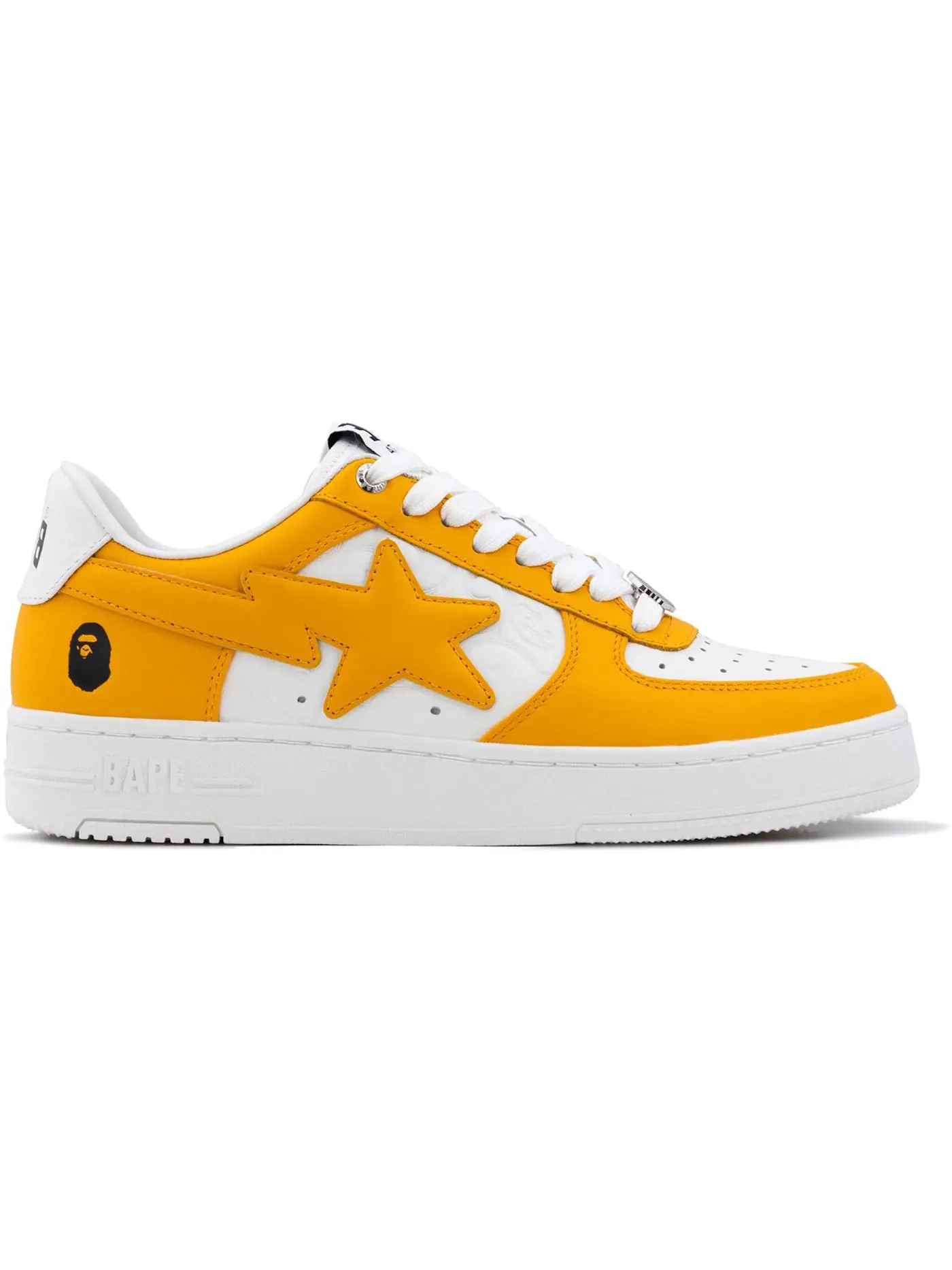 Мужские кроссовки с принтом A Bathing Ape BAPE Sta Low BAPE — изображение 1 из 1, белый/оранжевый