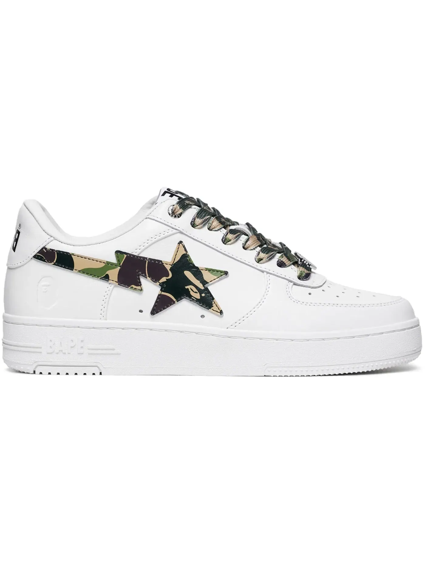 Мужские кроссовки Lifestyle A Bathing Ape BAPE Sta Low BAPE — изображение 1 из 1, белый зеленый