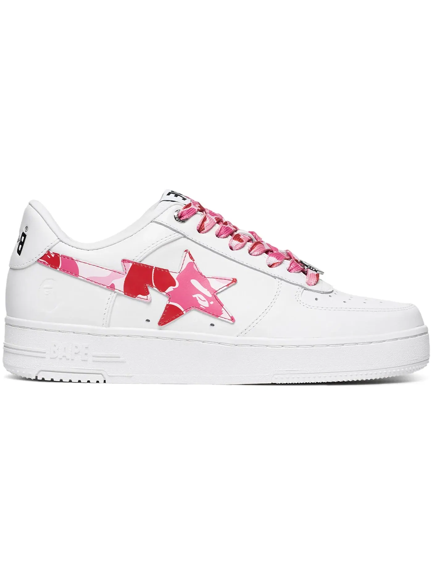 Мужские кроссовки с принтом A Bathing Ape BAPE Sta Low BAPE — изображение 1 из 1, белый/розовый