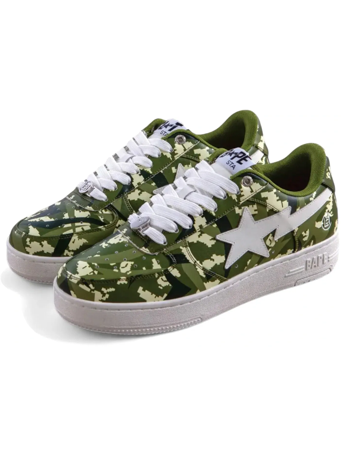 Мужские кеды Lifestyle с принтом A Bathing Ape BAPE Sta Low BAPE — изображение 2 из 2, зеленый/белый