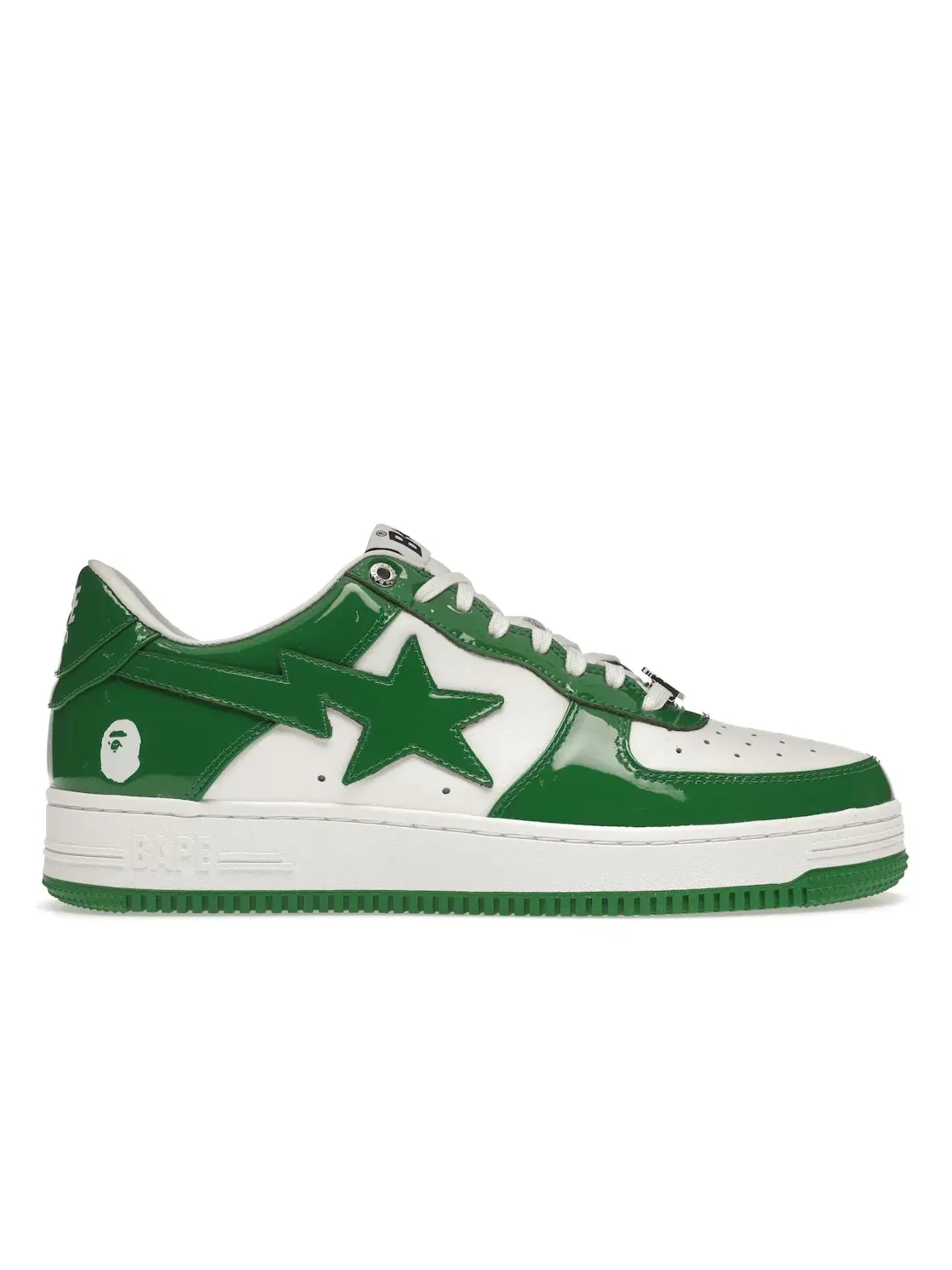 Мужские кроссовки Lifestyle с блестящей отделкой A Bathing Ape BAPE Sta Low BAPE — изображение 1 из 4, зеленый/белый