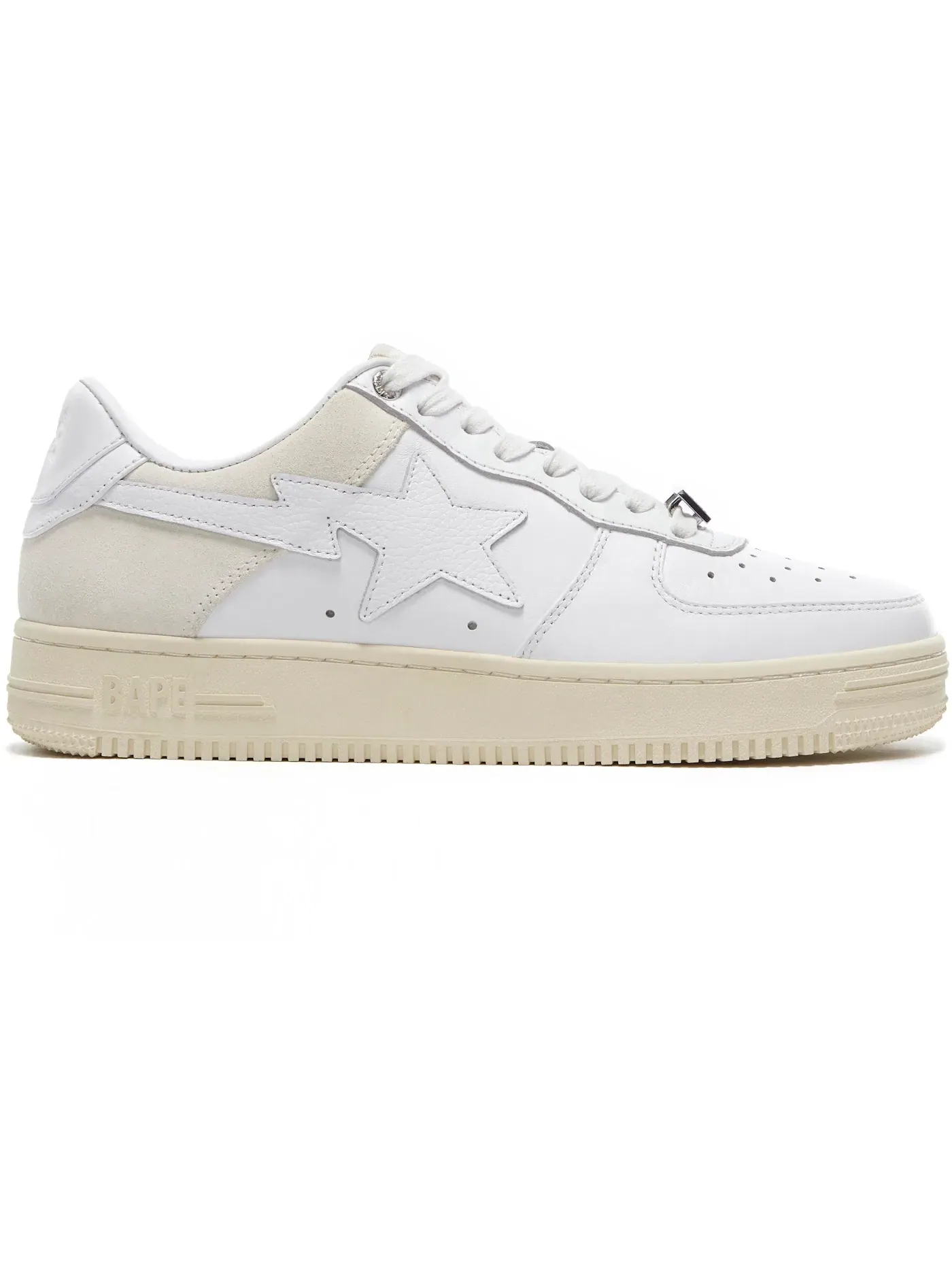 Мужские кроссовки с замшевой пяткой A Bathing Ape BAPE Sta Low Suede Heel — изображение 1 из 1, белый/белый