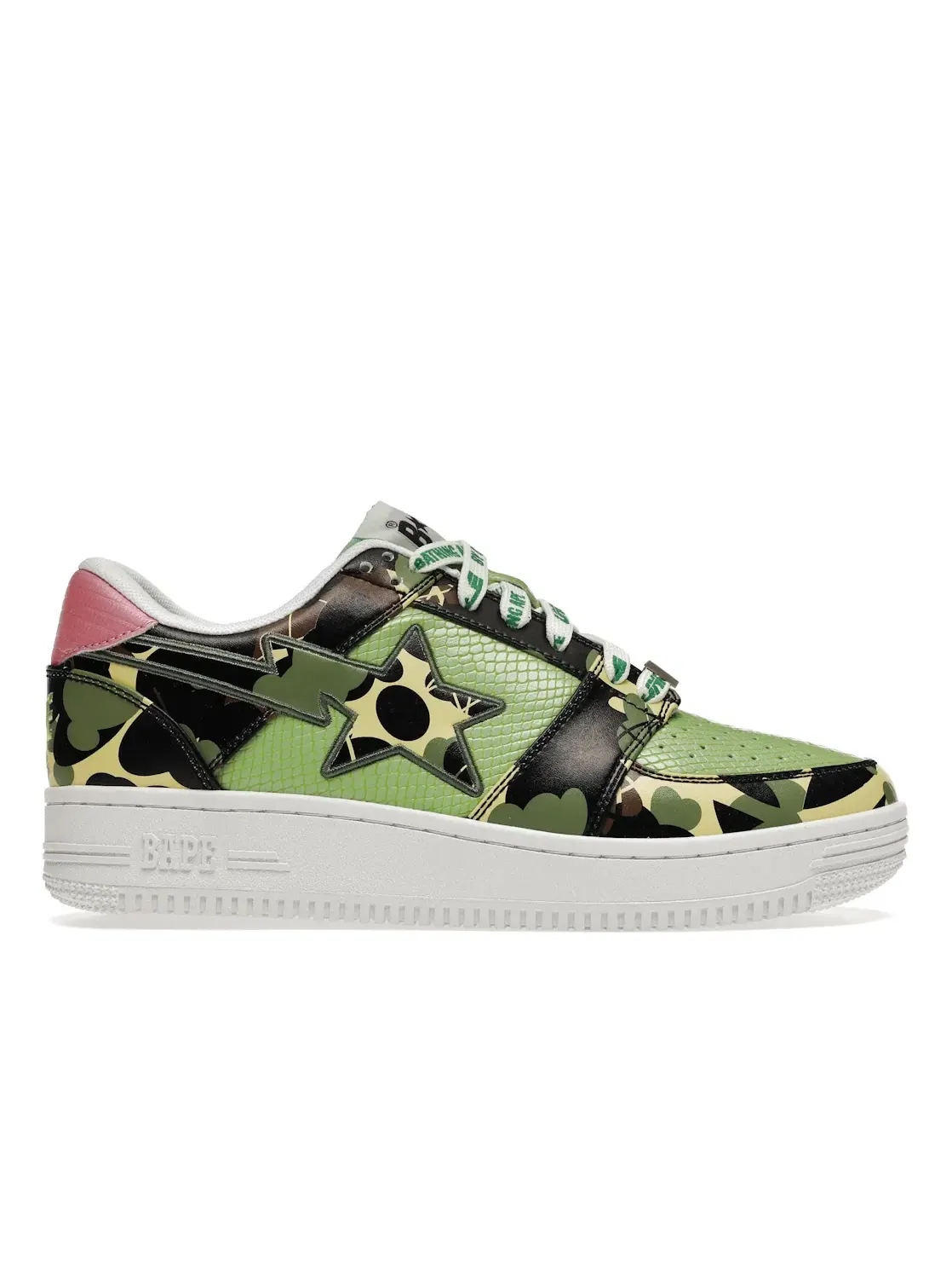 Мужские кроссовки Lifestyle A Bathing Ape BAPE Sta Low BAPE — изображение 1 из 4, зеленый/-розовый