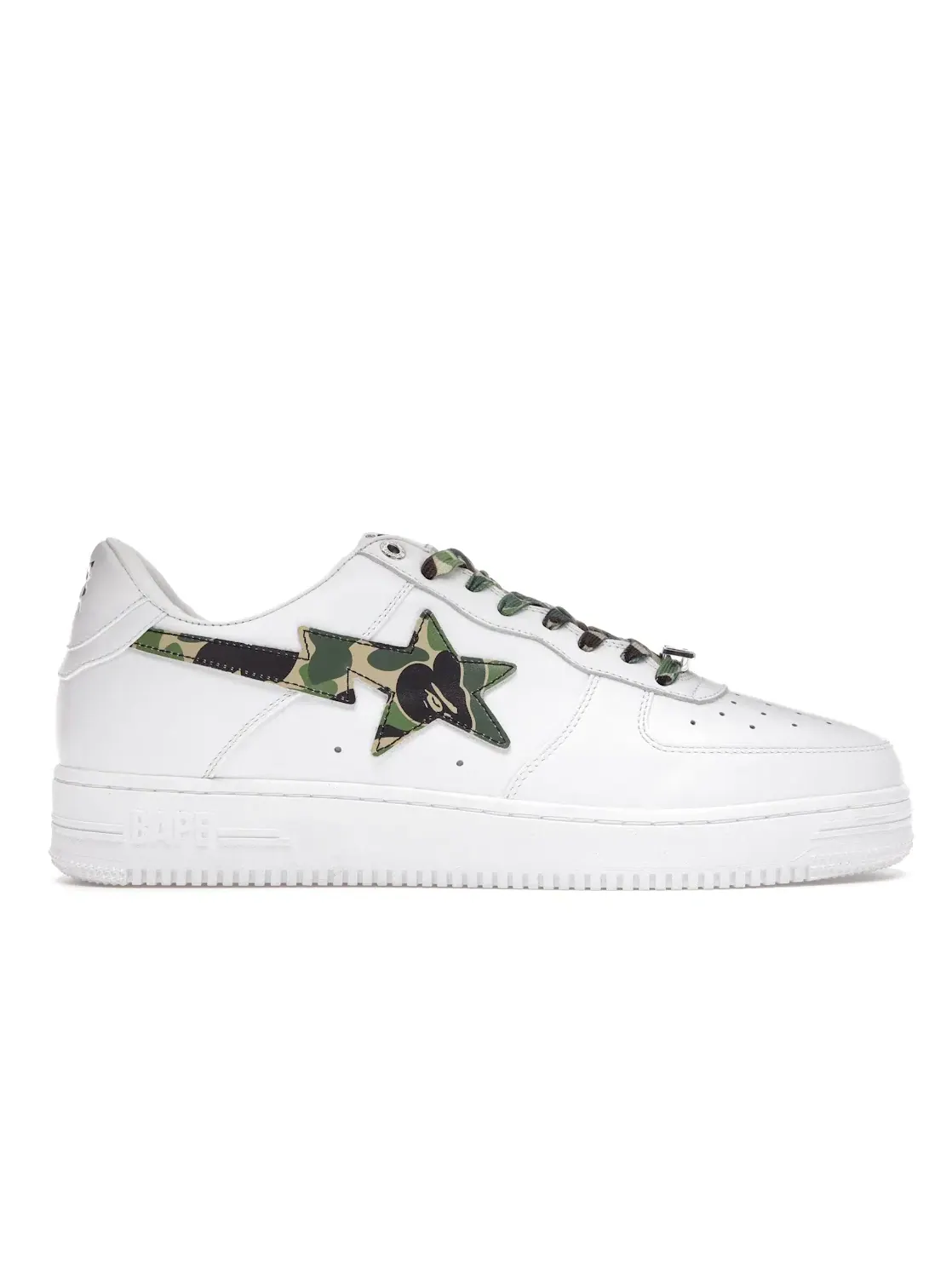 Мужские кроссовки Lifestyle с камуфляжным принтом A Bathing Ape BAPE Sta Low — изображение 1 из 4, белый/белый/зеленый