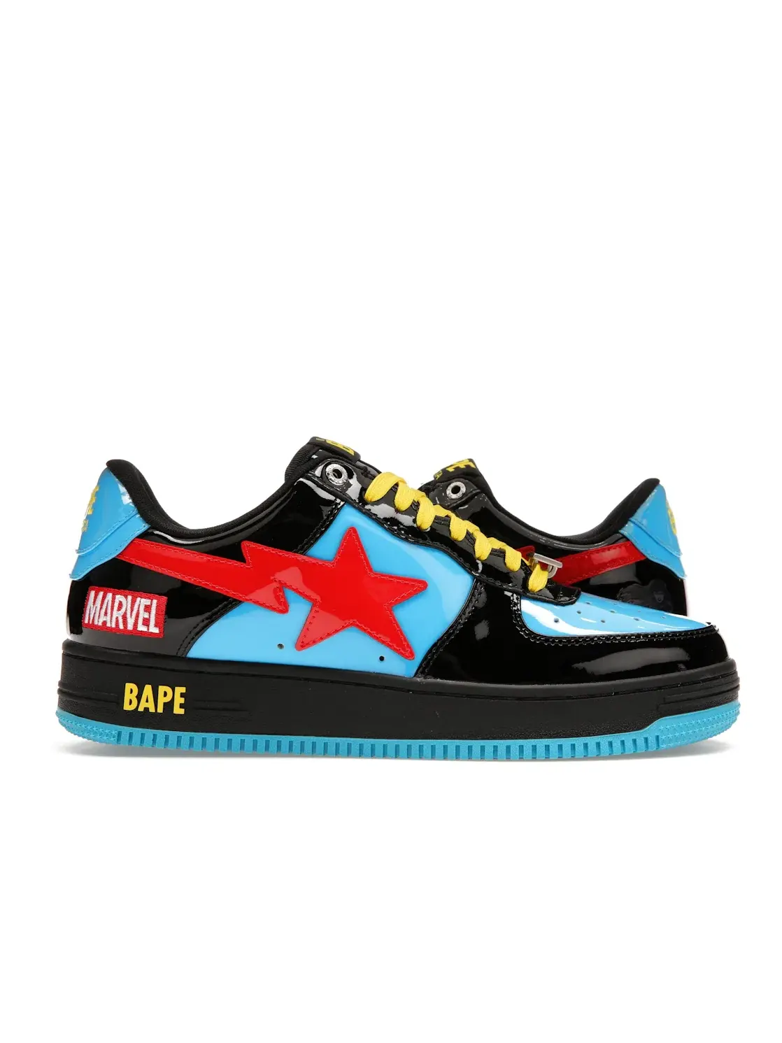 Кроссовки Lifestyle с принтом Marvel Comics Black Widow BAPE — изображение 1 из 4, черный/синий