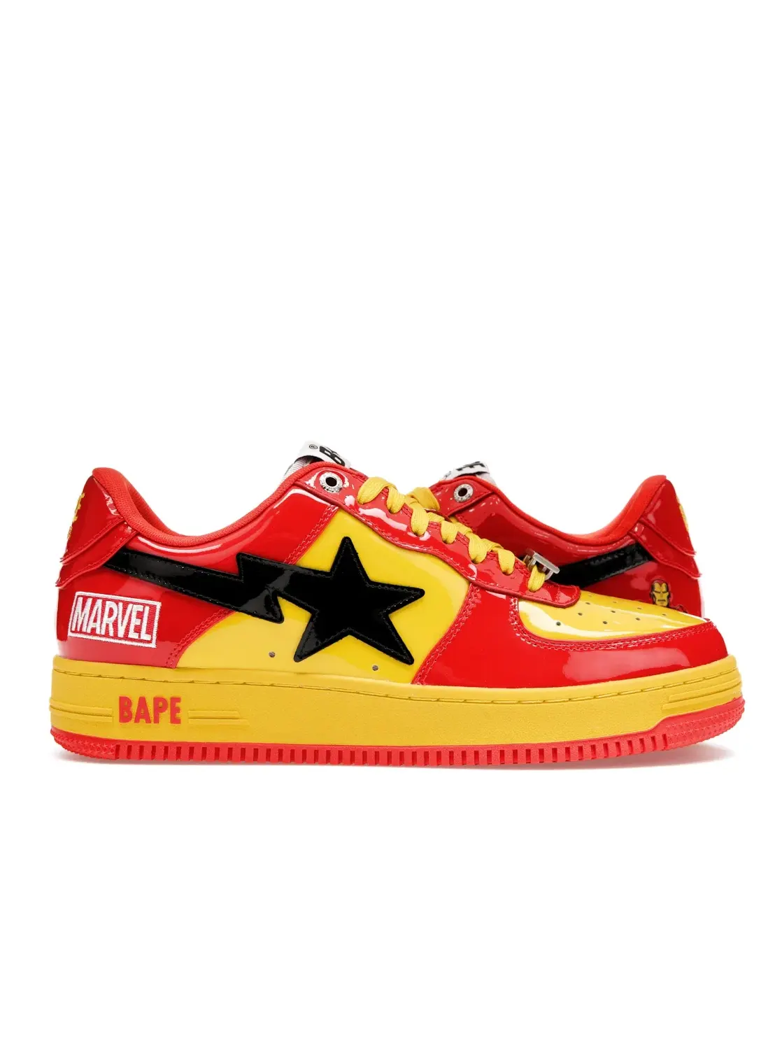 Детские кроссовки с принтом A Bathing Ape BAPE Sta — изображение 1 из 4, красный/желтый