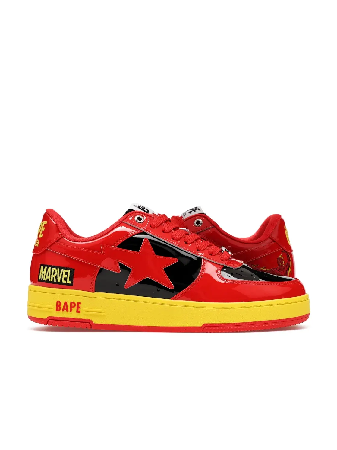 Мужские кроссовки Lifestyle A Bathing Ape BAPE Sta BAPE — изображение 1 из 4, красный/черный/желтый