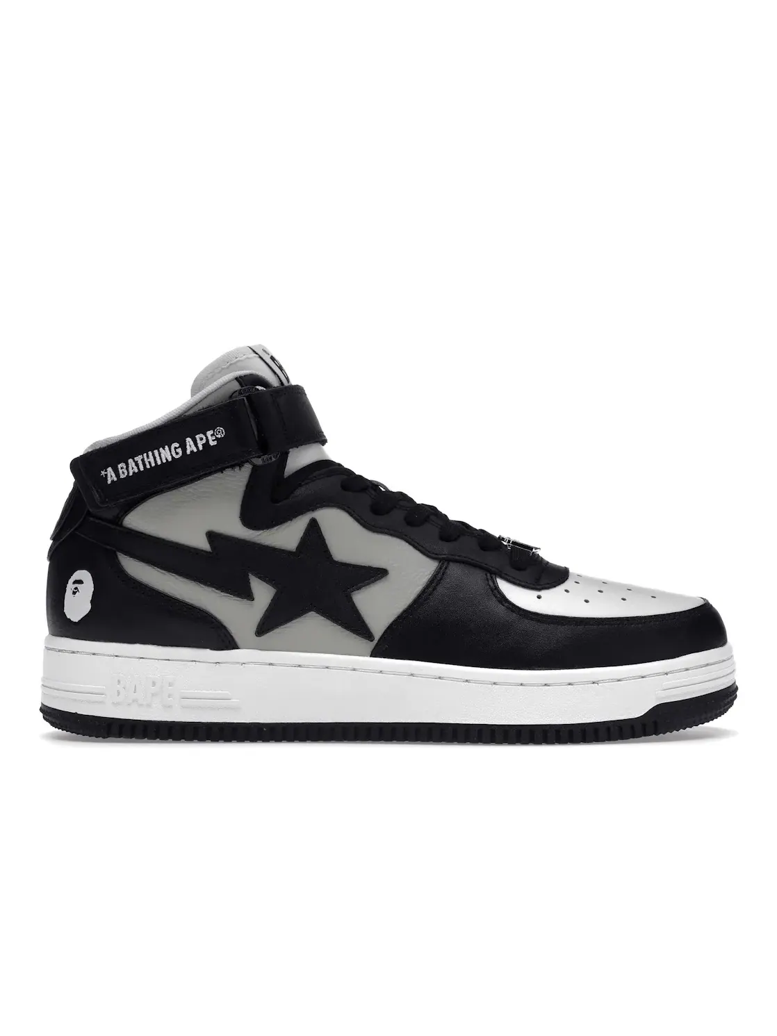 Мужские кроссовки Lifestyle A Bathing Ape BAPE Sta Mid BAPE — изображение 1 из 4, черный/серый/белый