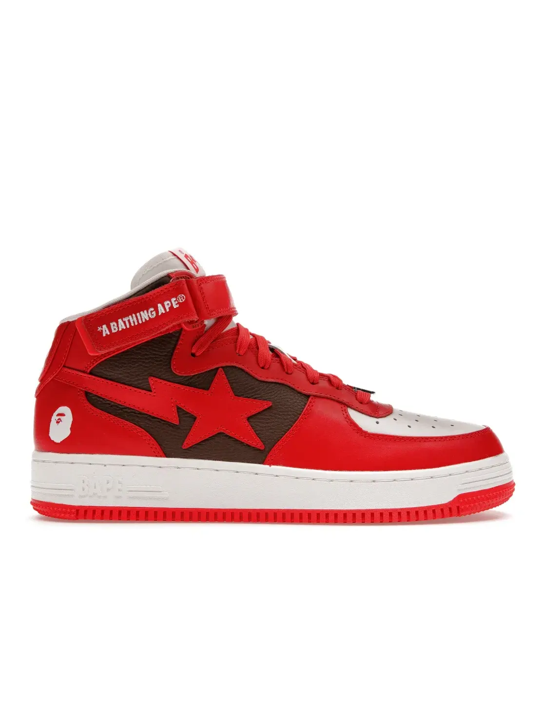 Мужские кроссовки Lifestyle A Bathing Ape BAPE Sta Mid BAPE — изображение 1 из 4, красный/коричневый/белый