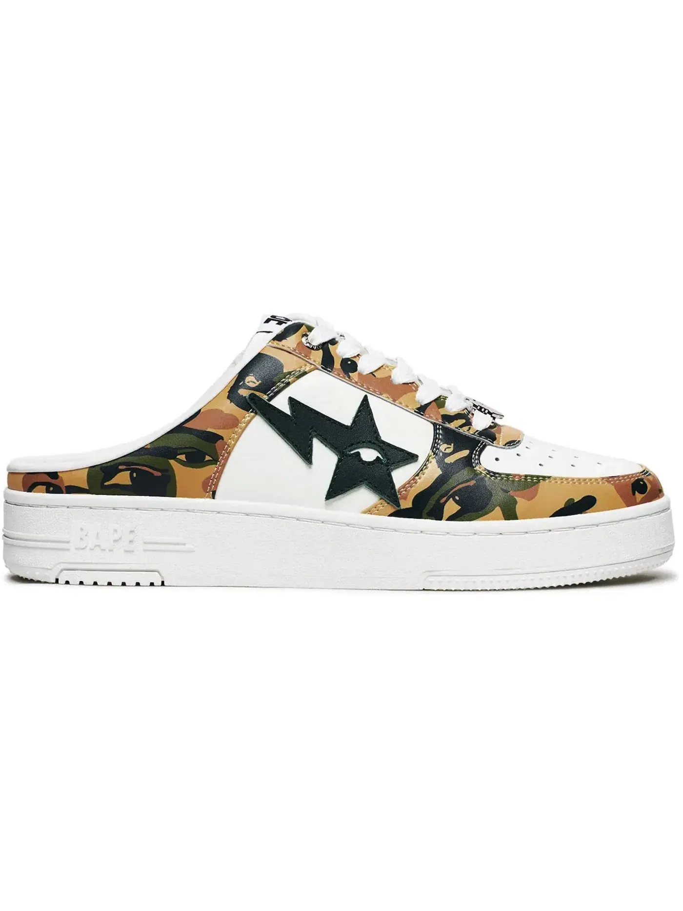 Мужские кроссовки Lifestyle A Bathing Ape BAPE Sta Mule BAPE — изображение 1 из 1, зеленый/белый