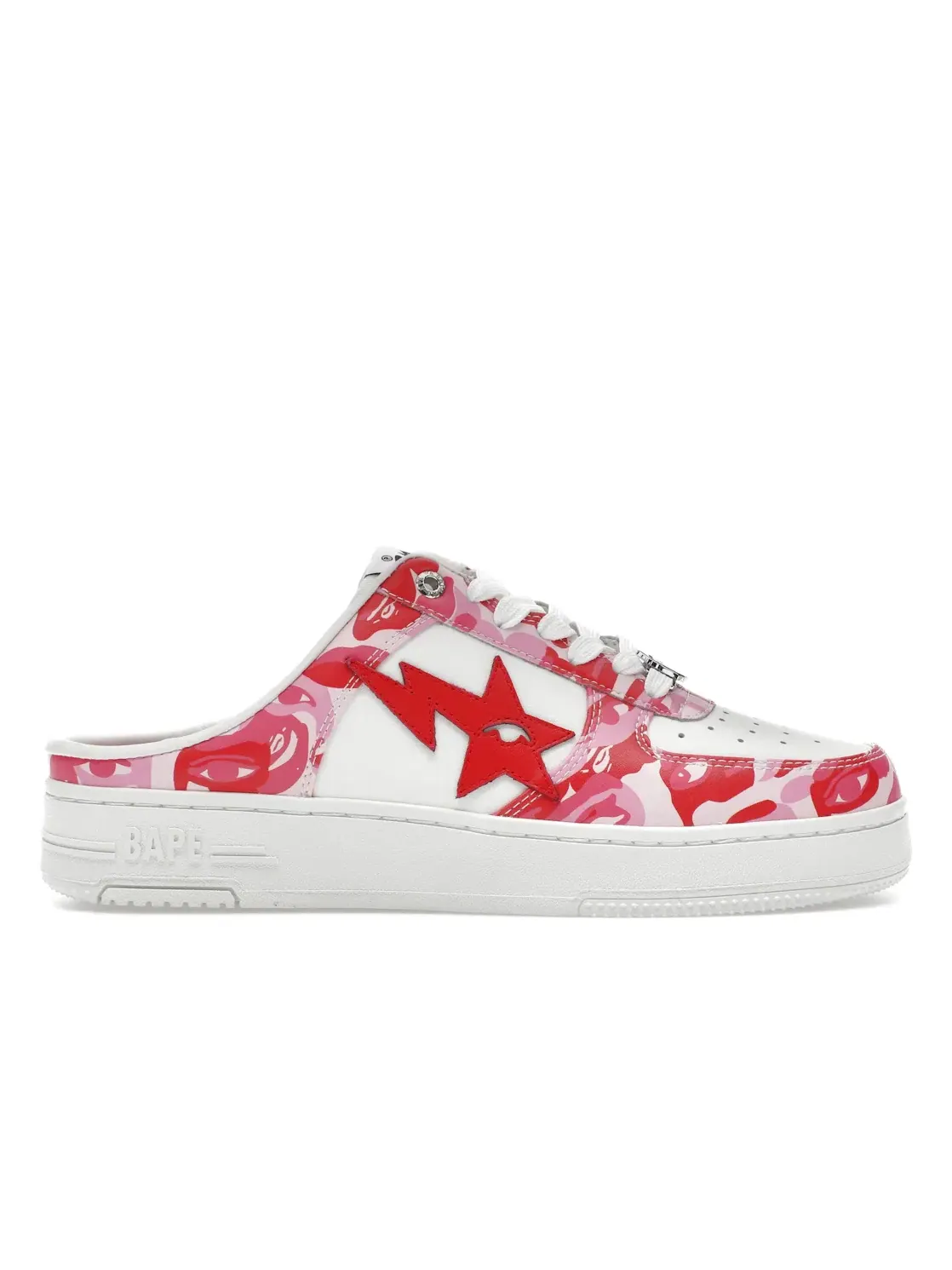 Мужские кроссовки Lifestyle с принтом A Bathing Ape BAPE Sta Mule BAPE — изображение 1 из 4, розовый белый