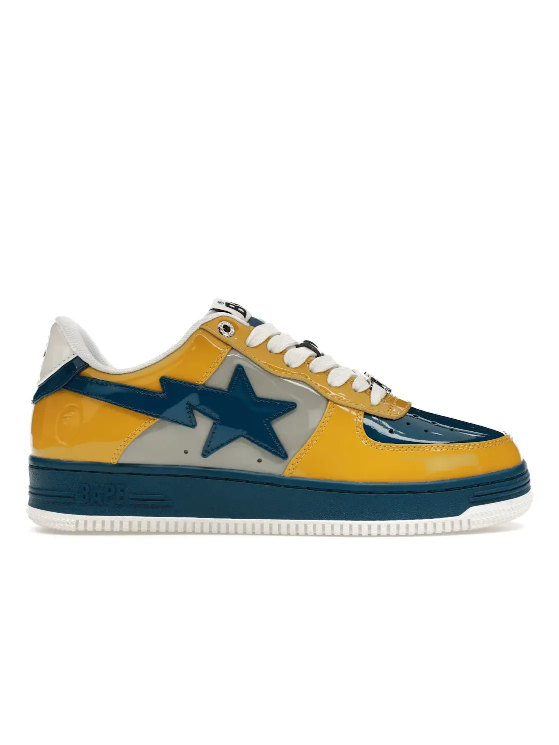 Мужские кроссовки ретро-стиля A Bathing Ape BAPE Sta — изображение 1 из 4, синий/желтый/белый