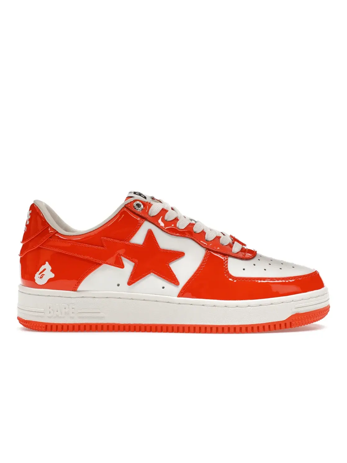 Унисекс кроссовки с блестящей отделкой BAPE Sta BAPE — изображение 1 из 4, оранжевый белый