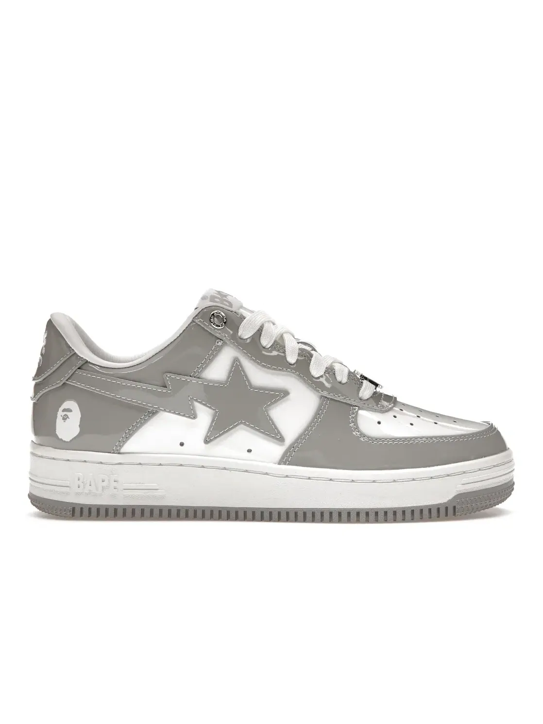 Мужские кроссовки из патентированной кожи с моделью A Bathing Ape BAPE Sta BAPE — изображение 1 из 4, белый/серый