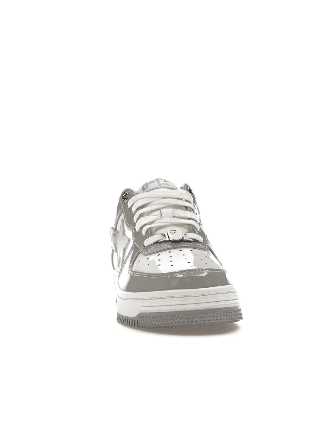 Мужские кроссовки из патентированной кожи с моделью A Bathing Ape BAPE Sta BAPE — изображение 2 из 4, белый/серый