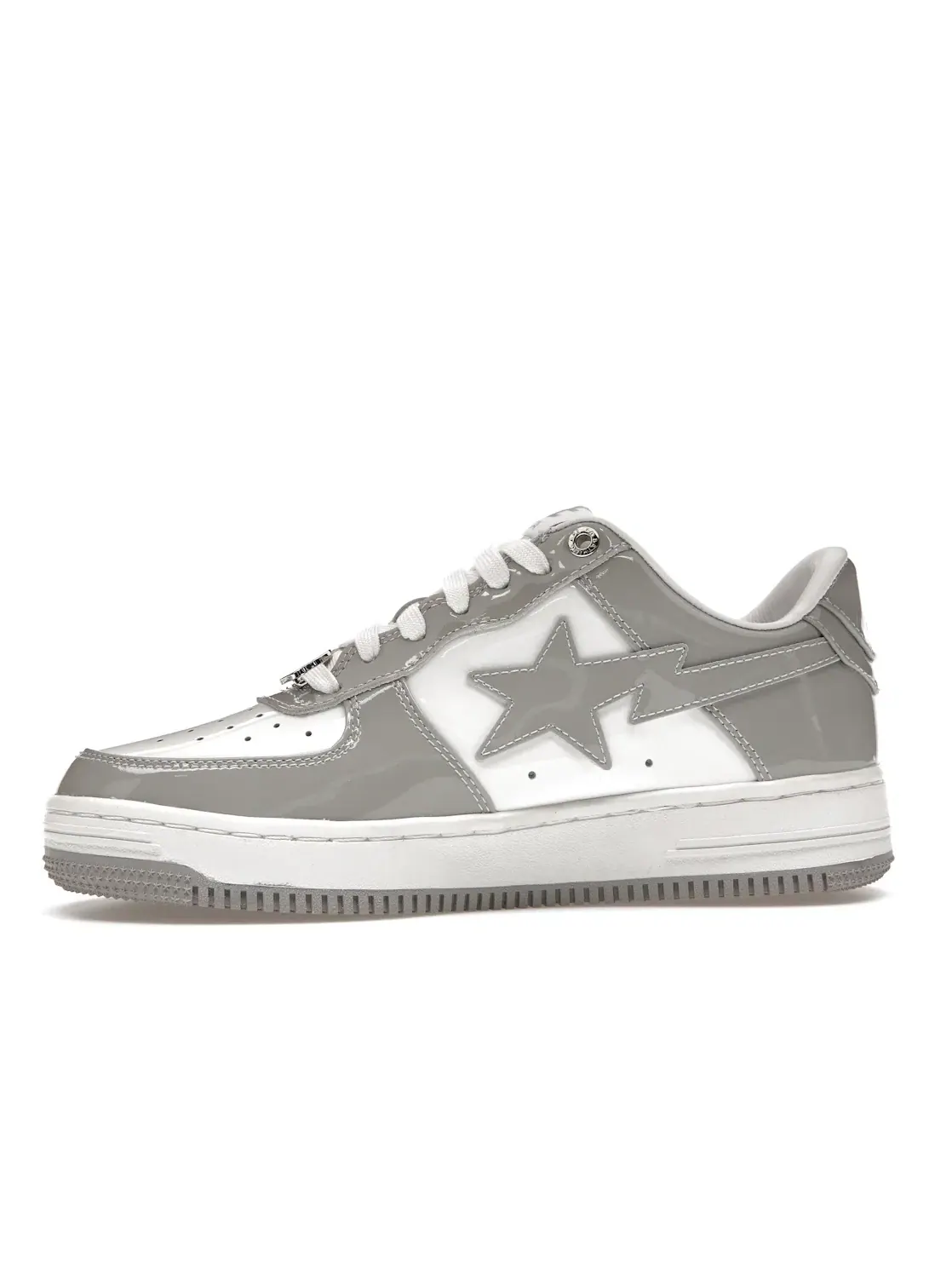 Мужские кроссовки из патентированной кожи с моделью A Bathing Ape BAPE Sta BAPE — изображение 3 из 4, белый/серый