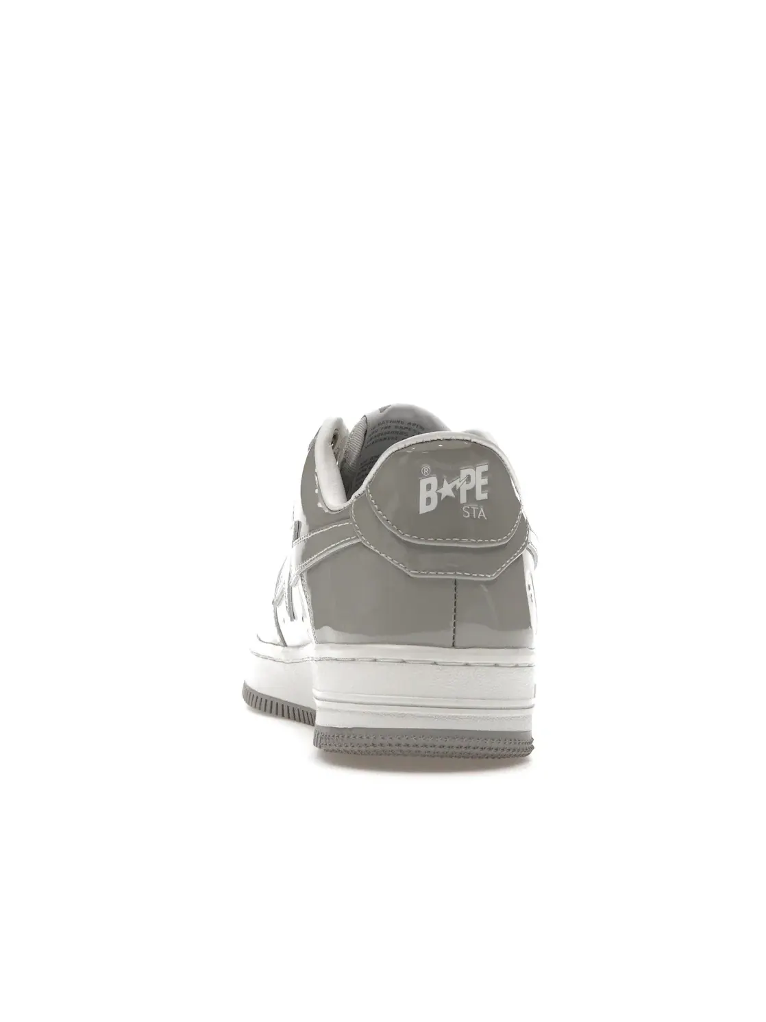 Мужские кроссовки из патентированной кожи с моделью A Bathing Ape BAPE Sta BAPE — изображение 4 из 4, белый/серый