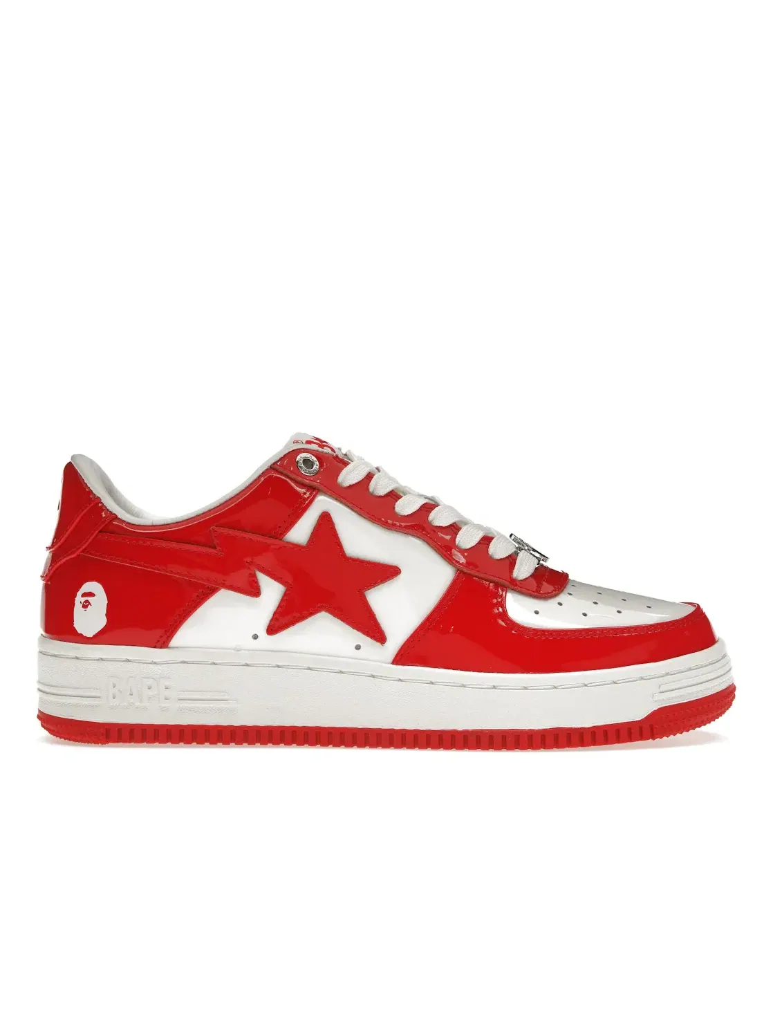 Мужские кроссовки из лакированной кожи BAPE A Bathing Ape BAPE Sta — изображение 1 из 4, белый красный