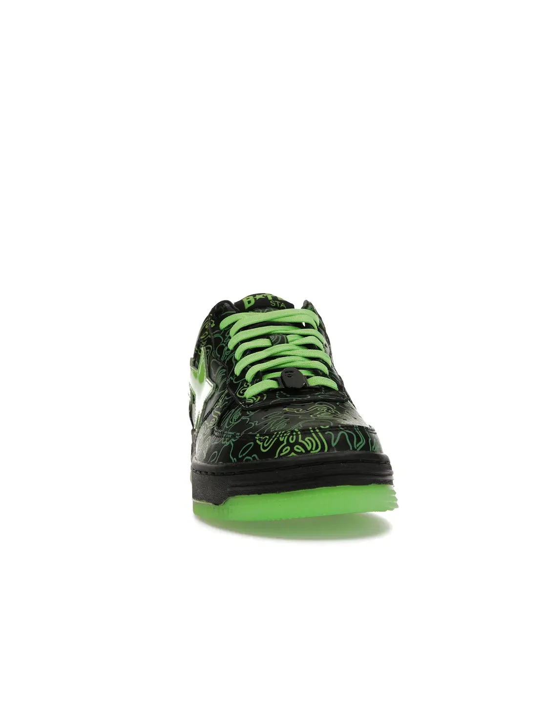 Кроссовки Lifestyle с принтом BAPE Bape Sta BAPE — изображение 2 из 4, черный/неоновый/зеленый