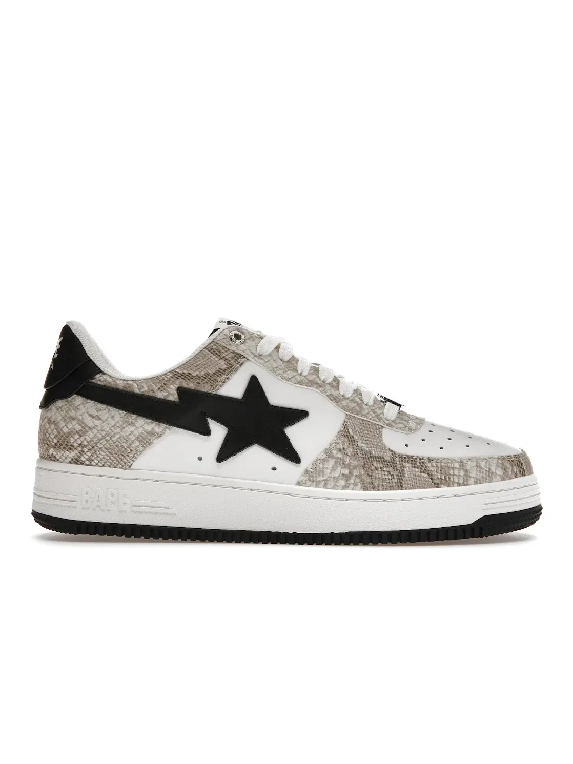 Мужские кроссовки с змеиным принтом BAPE A Bathing Ape BAPE Sta — изображение 1 из 4, бежевый/белый/черный