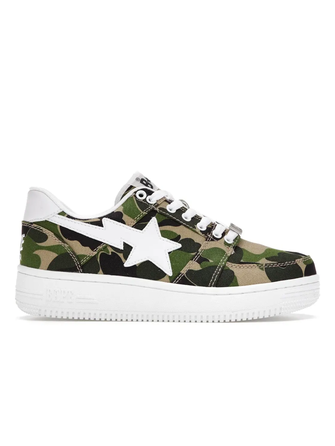 Мужские кроссовки с камуфляжным принтом A Bathing Ape BAPE Sta Low BAPE — изображение 1 из 4, зеленый/белый
