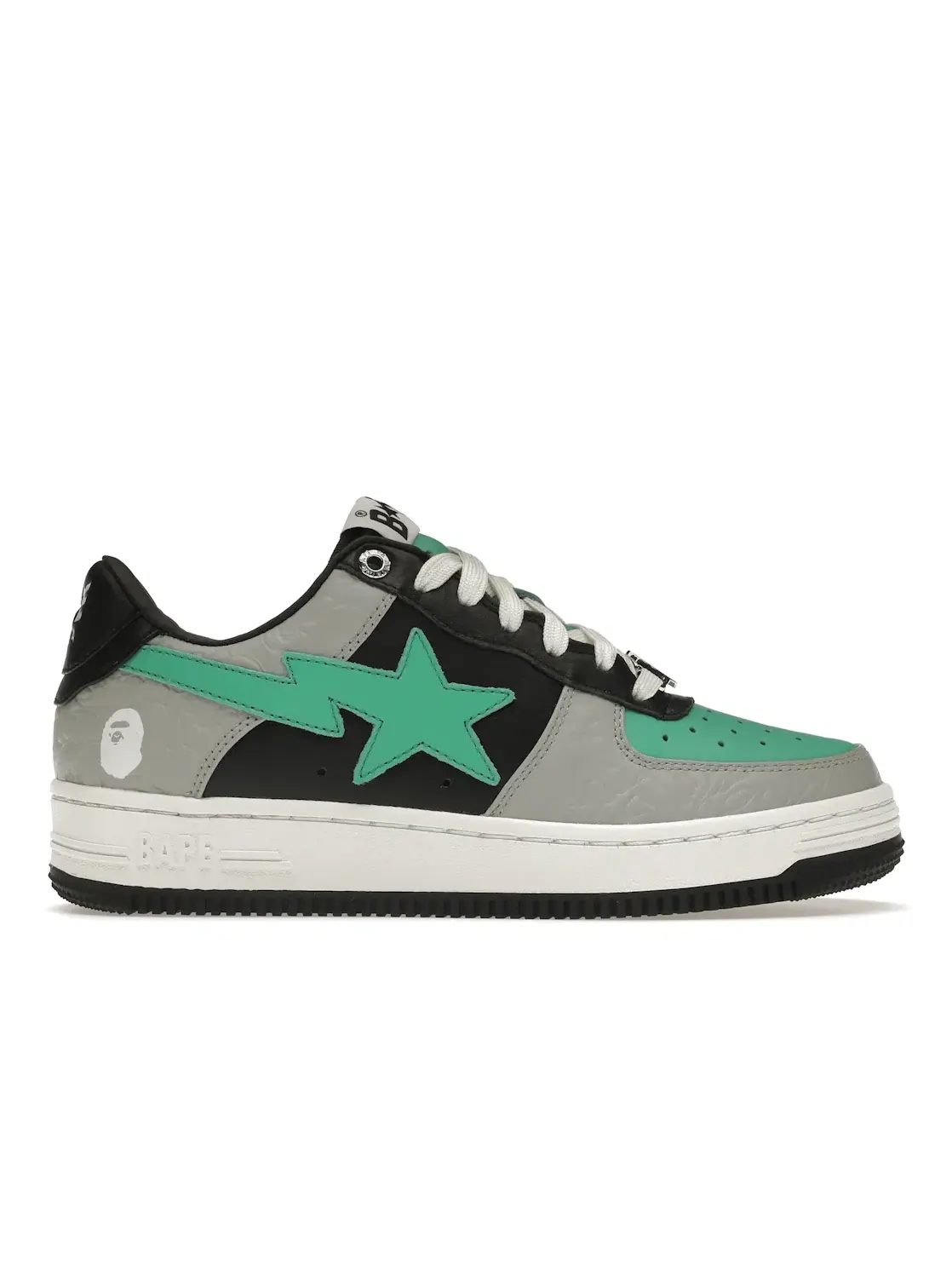 Унисекс кроссовки с контрастными вставками A Bathing Ape BAPE Sta Low BAPE — изображение 1 из 4, белый/серый/зеленый
