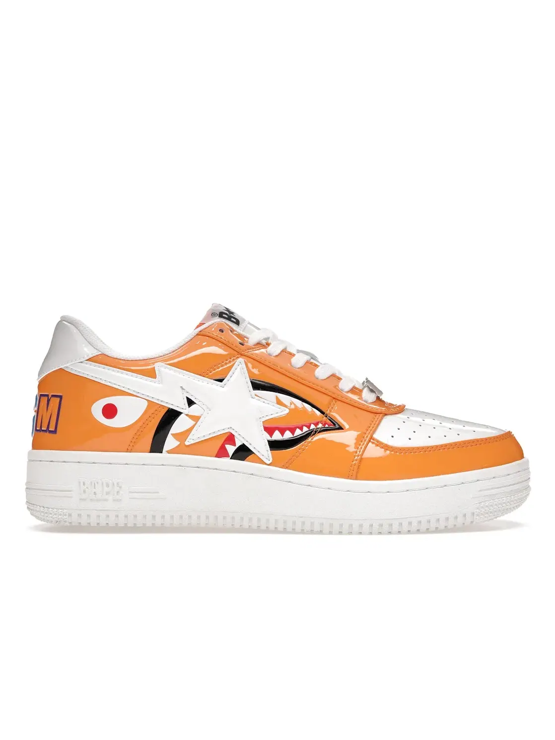 Мужские кроссовки с принтом акулы BAPE Bape Sta Low — изображение 1 из 4, оранжевый/белый