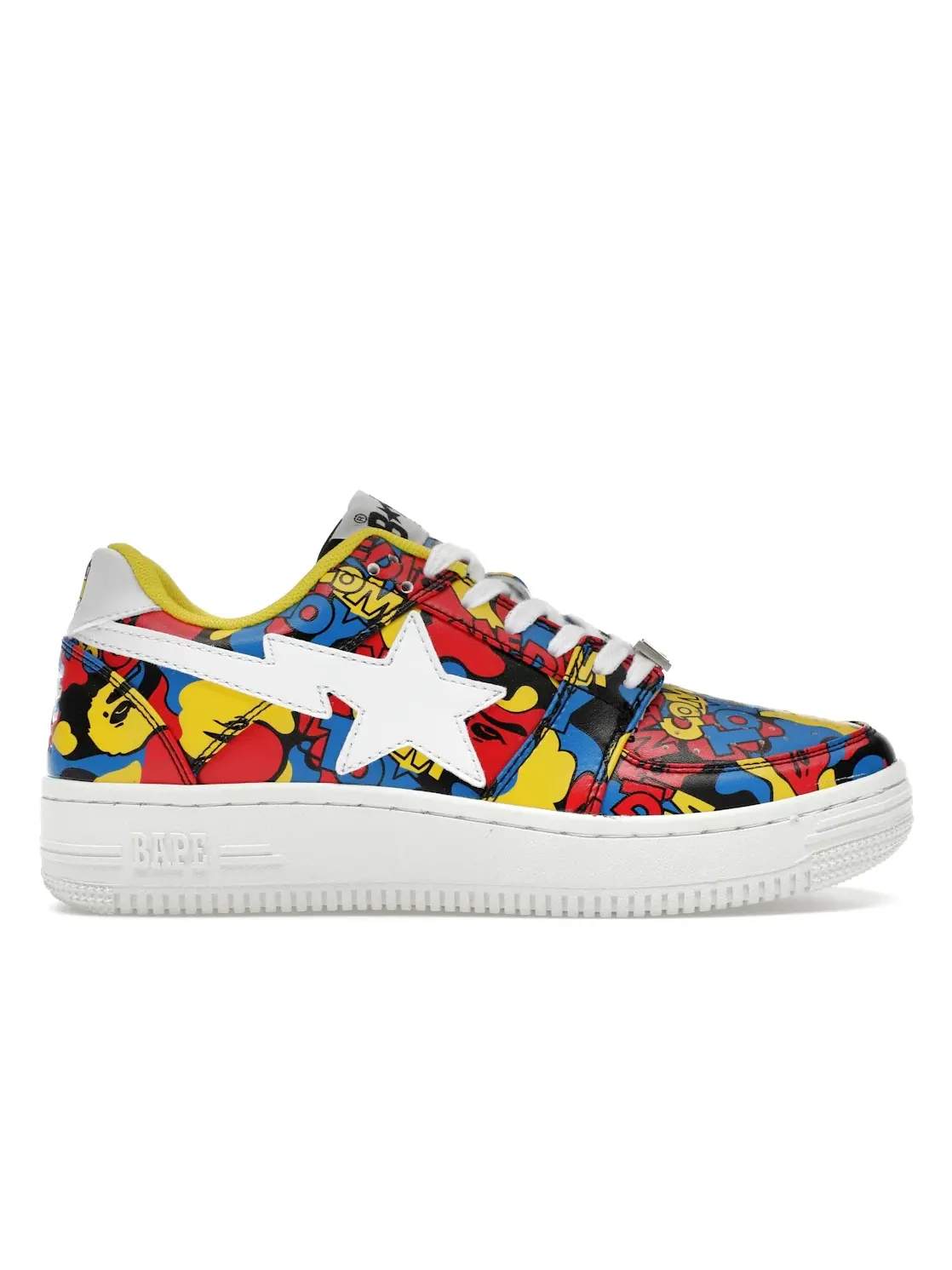 Мужские кеды Lifestyle с принтом A Bathing Ape BAPE Sta Low BAPE — изображение 1 из 4, мульти/белый-желтый