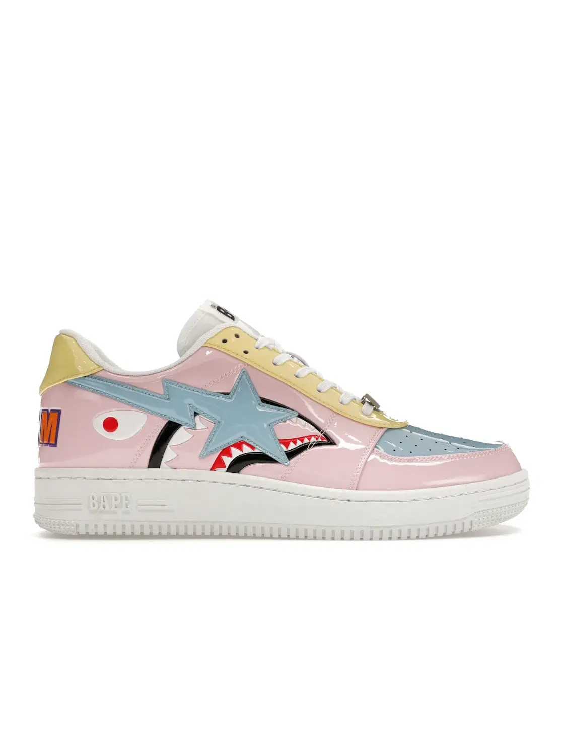 Мужские кроссовки с принтом BAPEsta M2 A Bathing Ape BAPE — изображение 1 из 4, розовый/синий/желтый