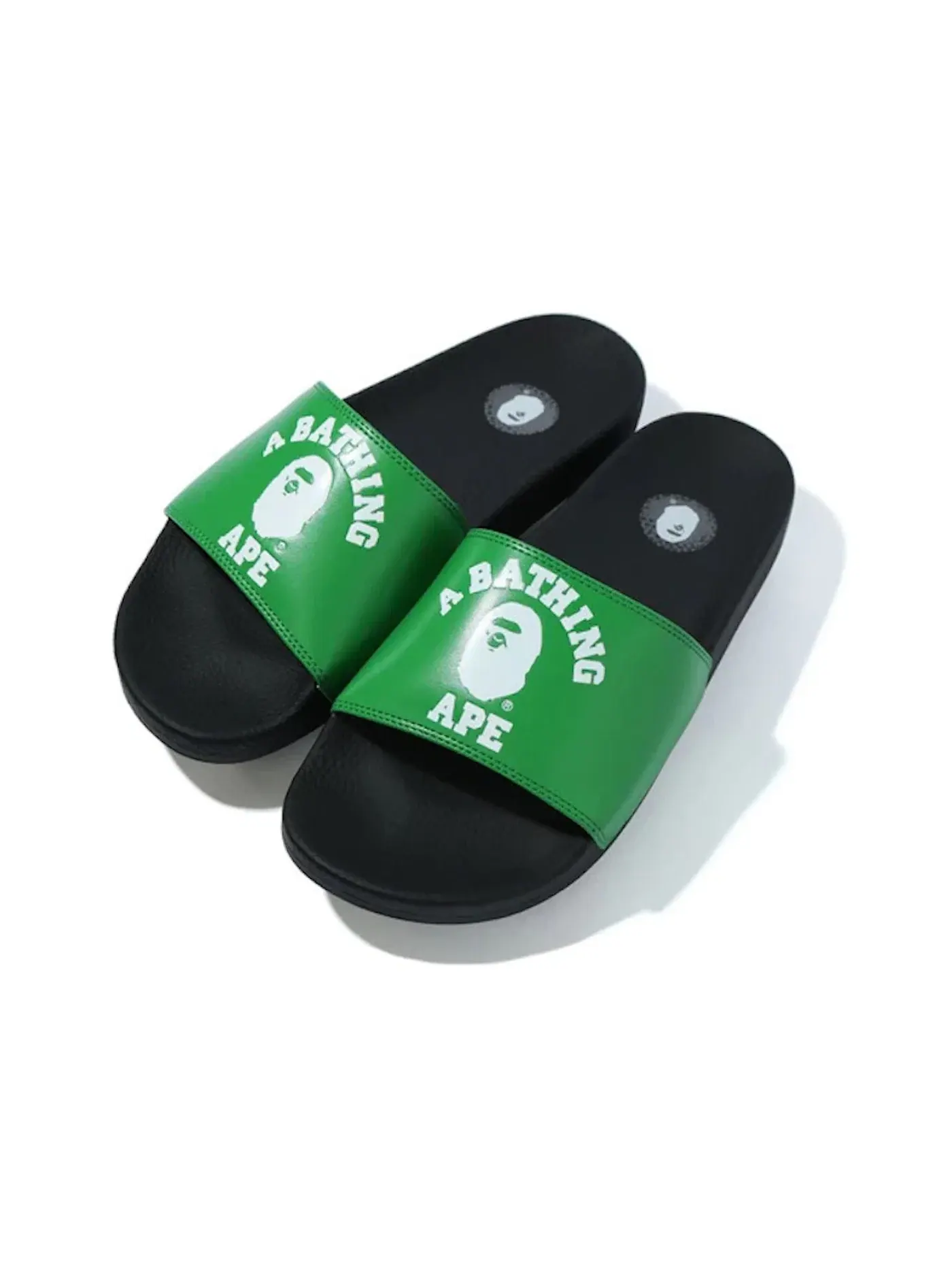Мужские сандалии-слайды с принтом A Bathing Ape College Slide Sandals BAPE — изображение 1 из 1, зеленый/черный