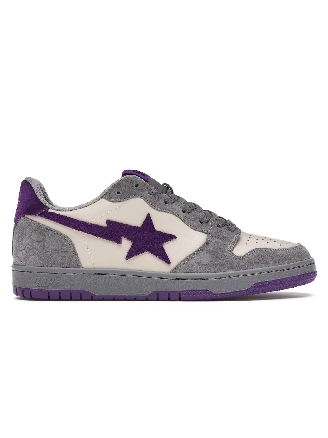 Мужские кроссовки Lifestyle A Bathing Ape Court Sta BAPE — изображение 1 из 4, серый/фиолетовый