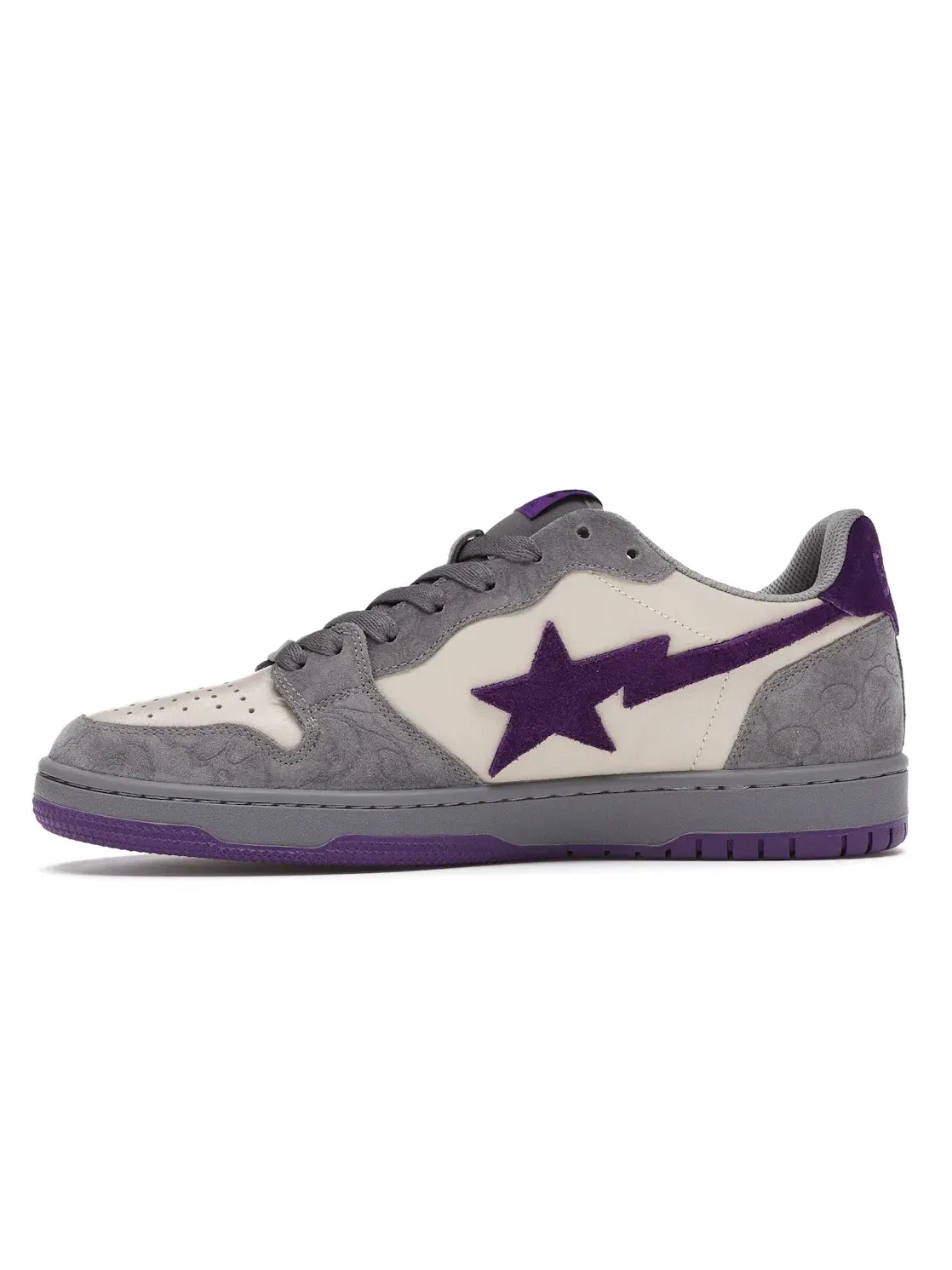 Мужские кроссовки Lifestyle A Bathing Ape Court Sta BAPE — изображение 3 из 4, серый/фиолетовый