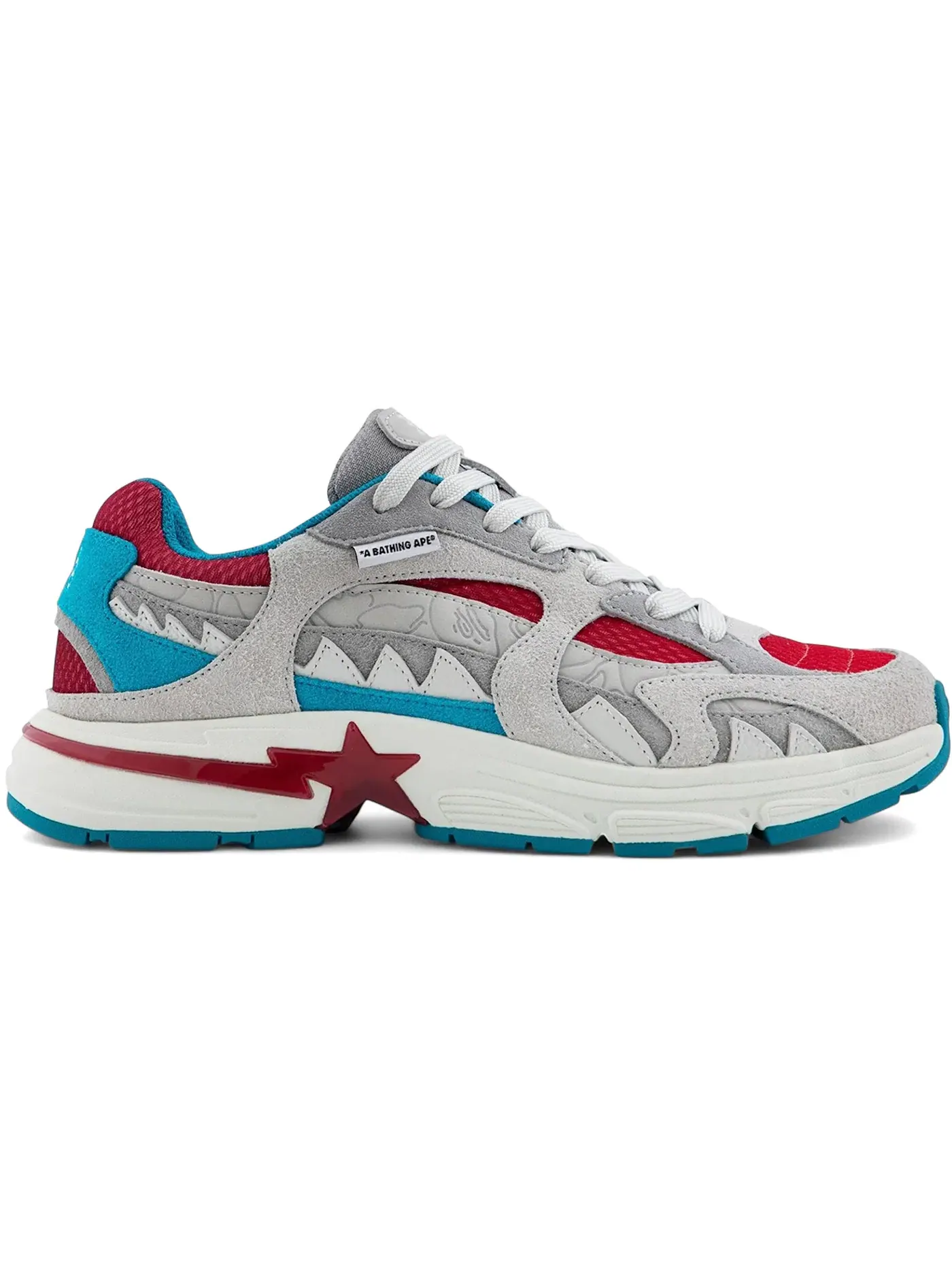 Мужские кроссовки Lifestyle A Bathing Ape Shark Sta BAPE — изображение 1 из 1, серый