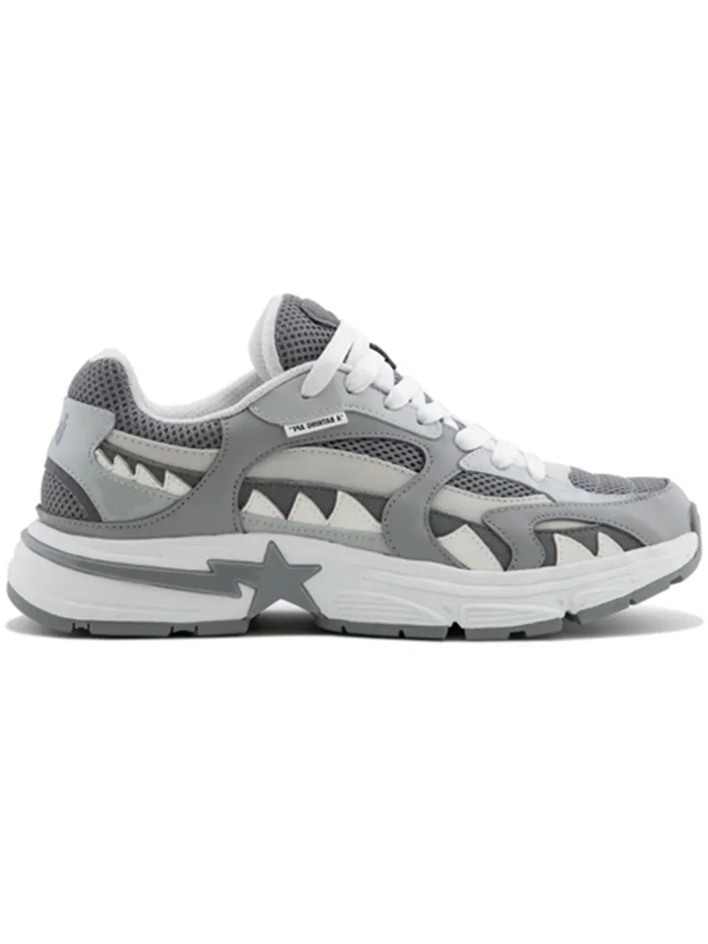 Мужские кроссовки Lifestyle A Bathing Ape Shark Sta #3 BAPE — изображение 1 из 1, серый темный серый