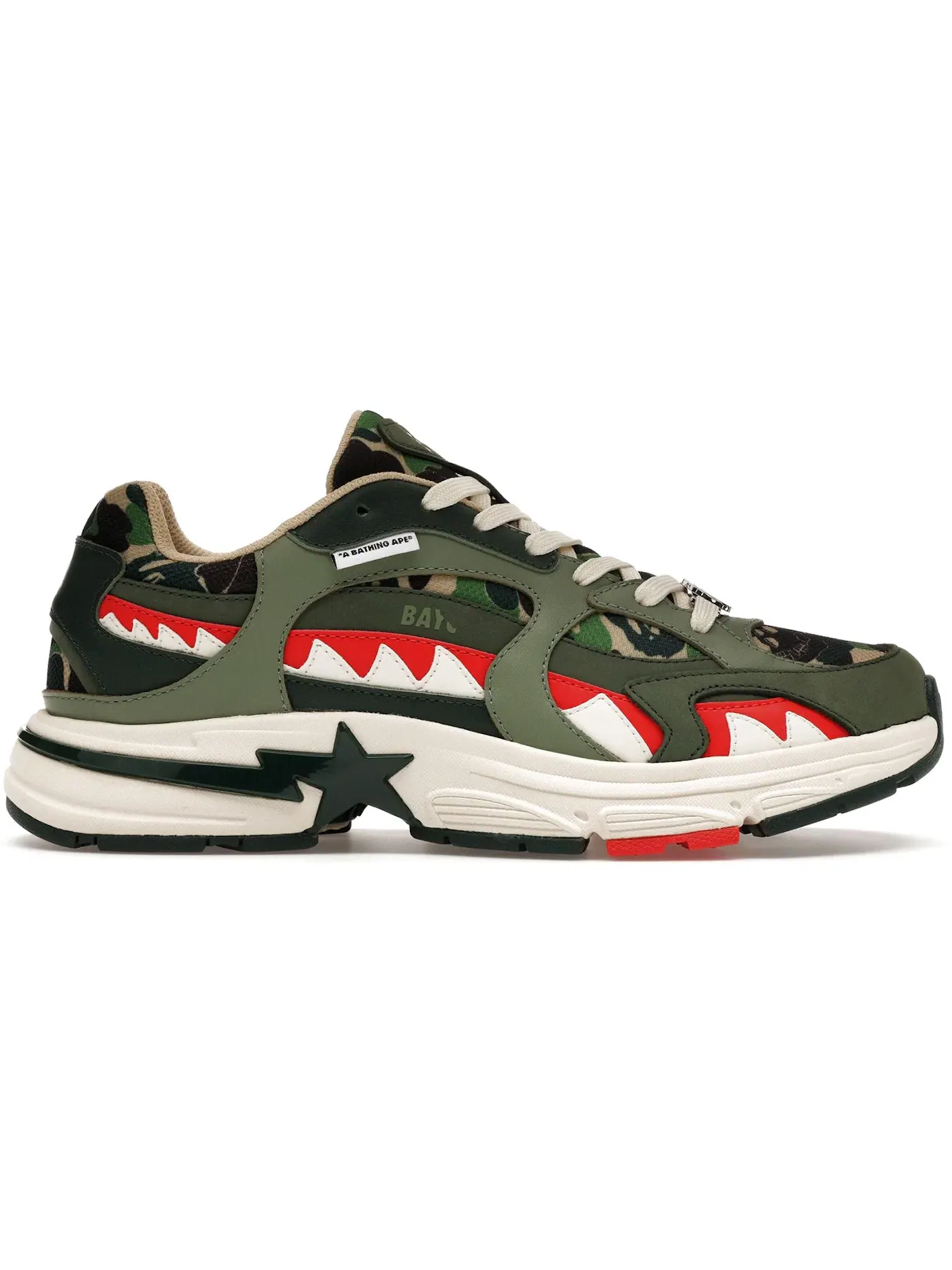 Мужские кроссовки Lifestyle A Bathing Ape Shark Sta BAPE — изображение 1 из 1, зеленый