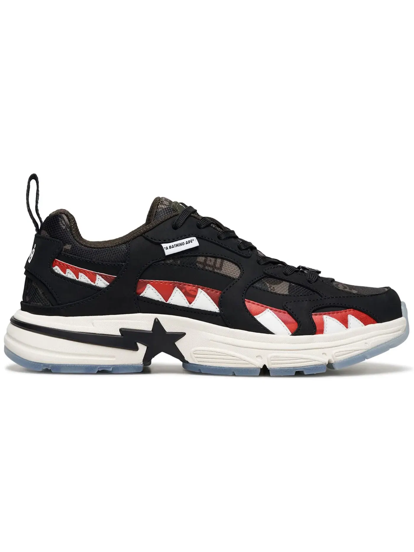 Мужские кроссовки Lifestyle A Bathing Ape Shark Sta BAPE — изображение 1 из 1, черный/белый