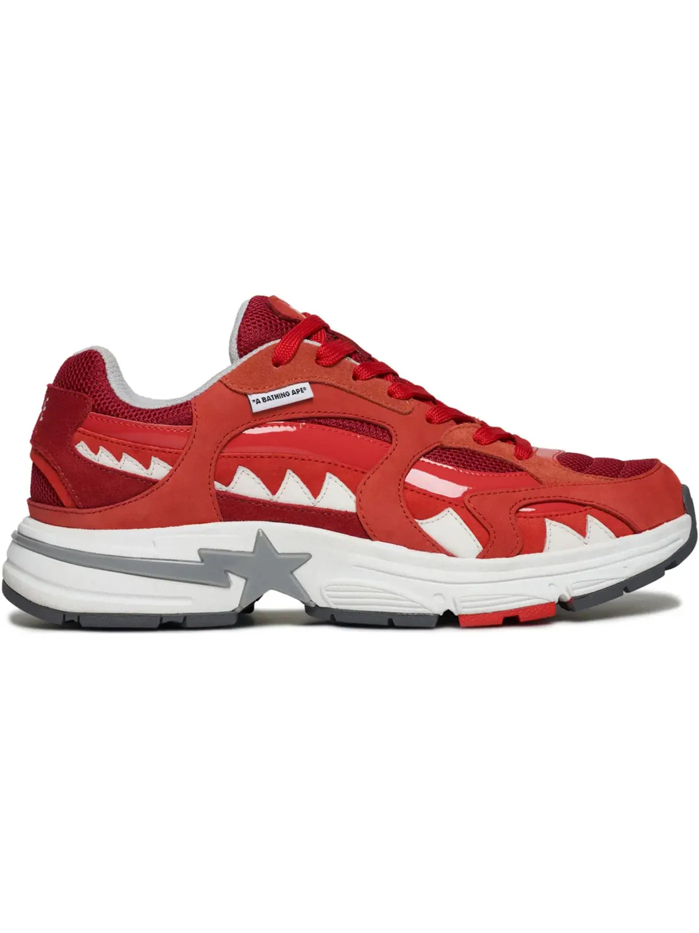 Мужские кроссовки Lifestyle A Bathing Ape Shark Sta BAPE — изображение 1 из 1, красный/оранжевый/белый