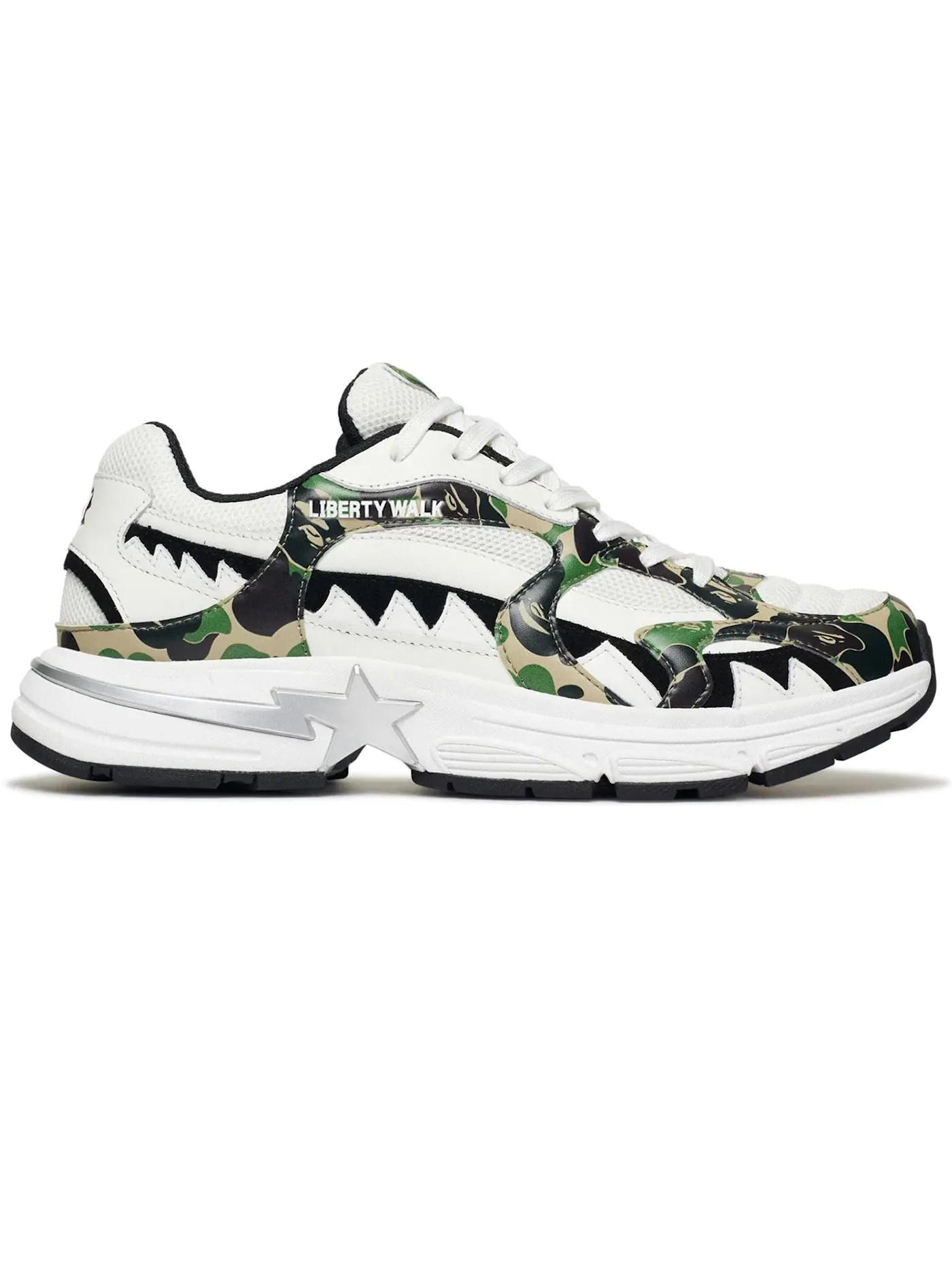 Мужские кроссовки Lifestyle A Bathing Ape Shark Sta BAPE — изображение 1 из 1, белый/зеленый