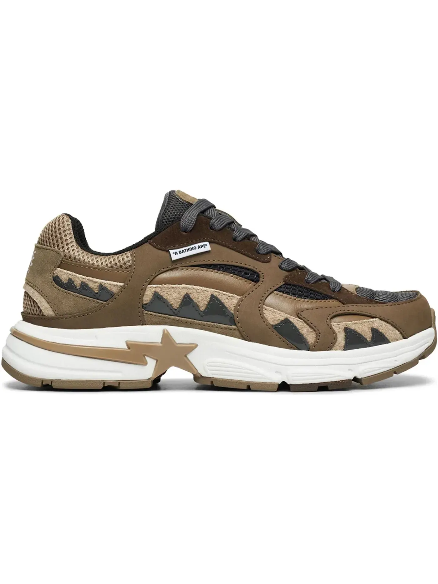 Мужские кроссовки Lifestyle A Bathing Ape Shark Sta BAPE — изображение 1 из 1, бежевый