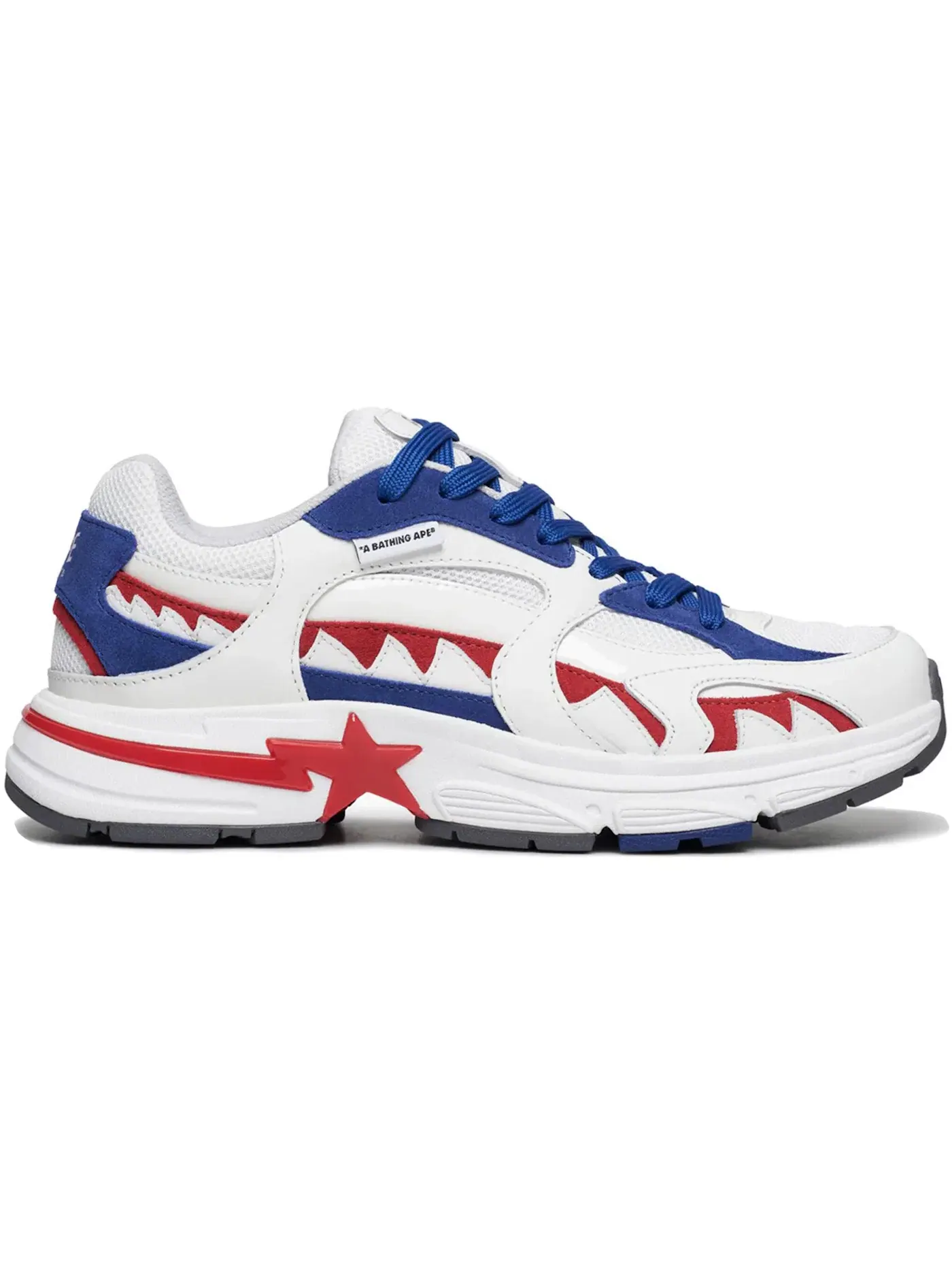 Мужские кроссовки Lifestyle A Bathing Ape Shark Sta BAPE — изображение 1 из 1, белый/красный/синий